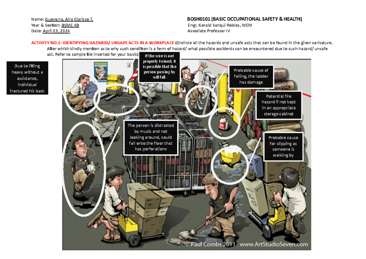 Activity No.2 Hazards & Unsafe Acts - Name: Guevarra, Aira Clarisse T ...