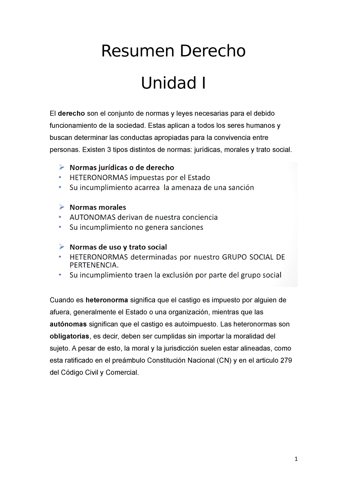 Resumen Derecho - Resumen Derecho Unidad I El Derecho Son El Conjunto ...