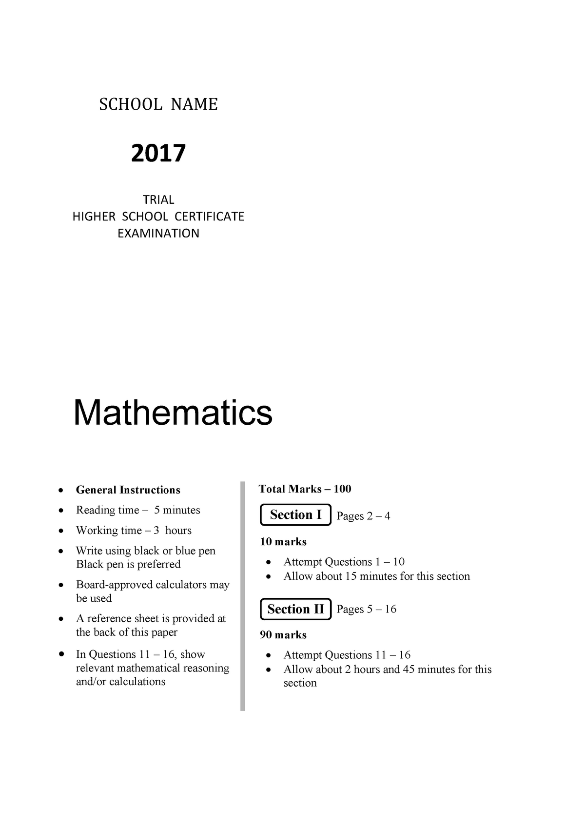 COMP3211 Lecture Notes SCHOOL NAME 2017 TRIAL HIGHER SCHOOL 