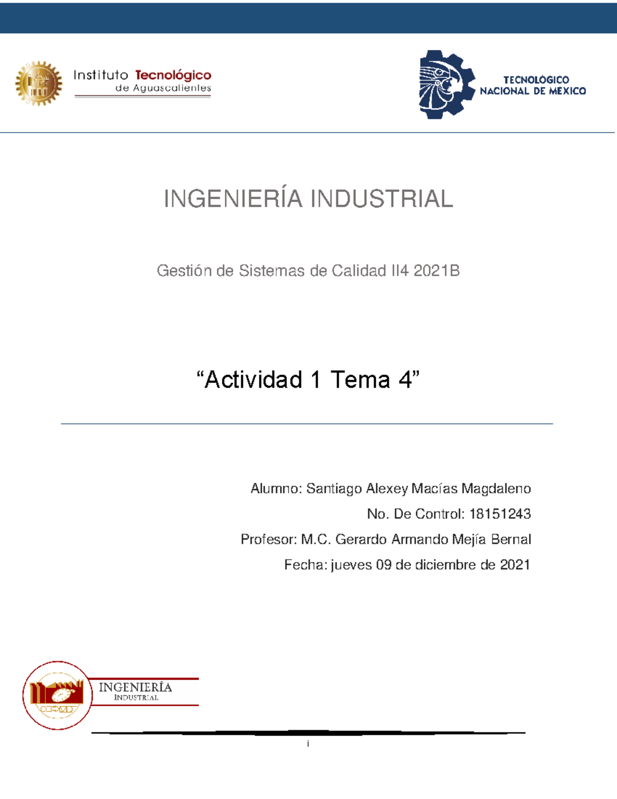 GSC-T4-A1 - Gestion De Sistemas De Calidad Trabajo Tema 4 Actividad 1 ...