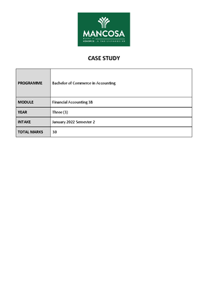 Financial Accounting 3B Case Study Amended - CASE STUDY PROGRAMME ...