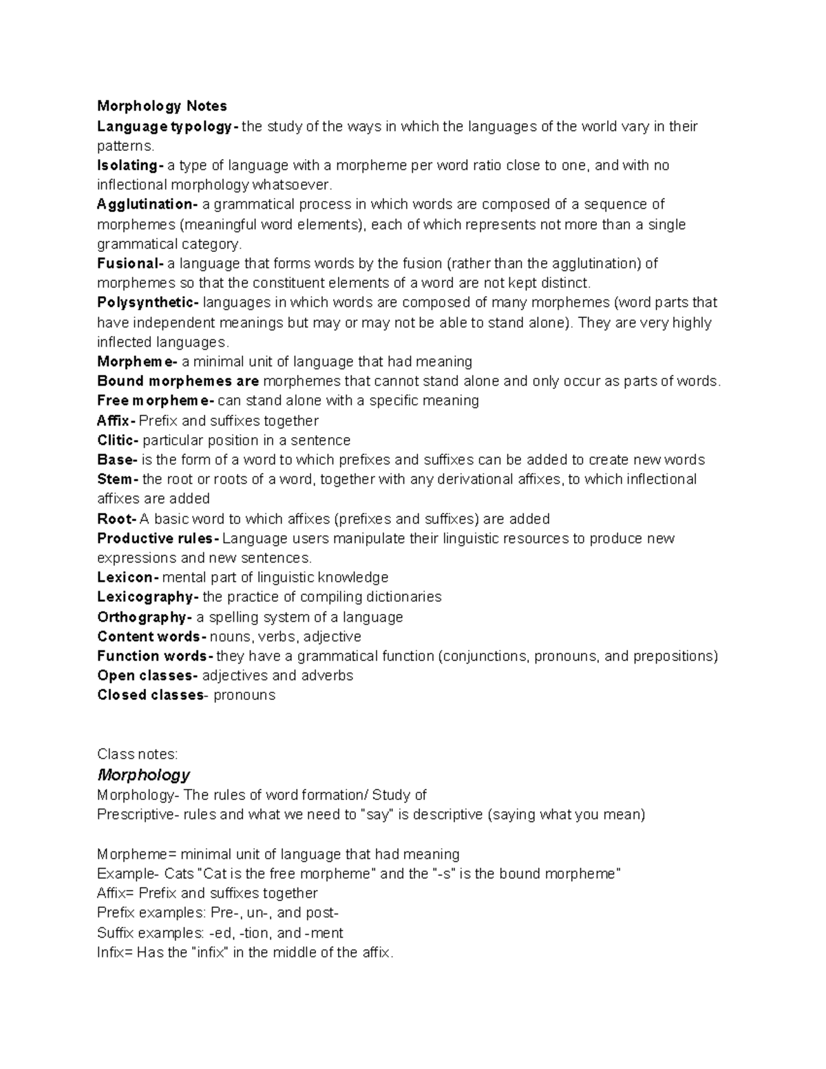 Morphology - Isolating- a type of language with a morpheme per word ...