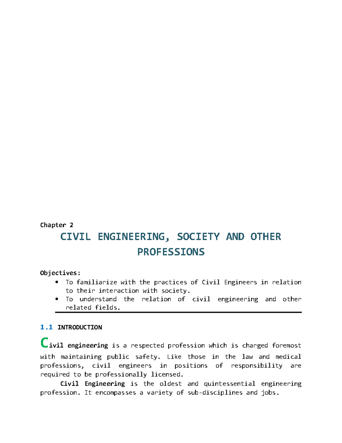 CEO-topic-2 - CIVIL ENGINEERING ORIENTATION - Chapter 2 CIVIL ...