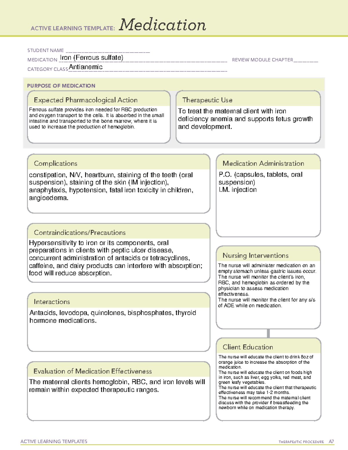 iron-medication-active-learning-templates-therapeutic-procedure-a