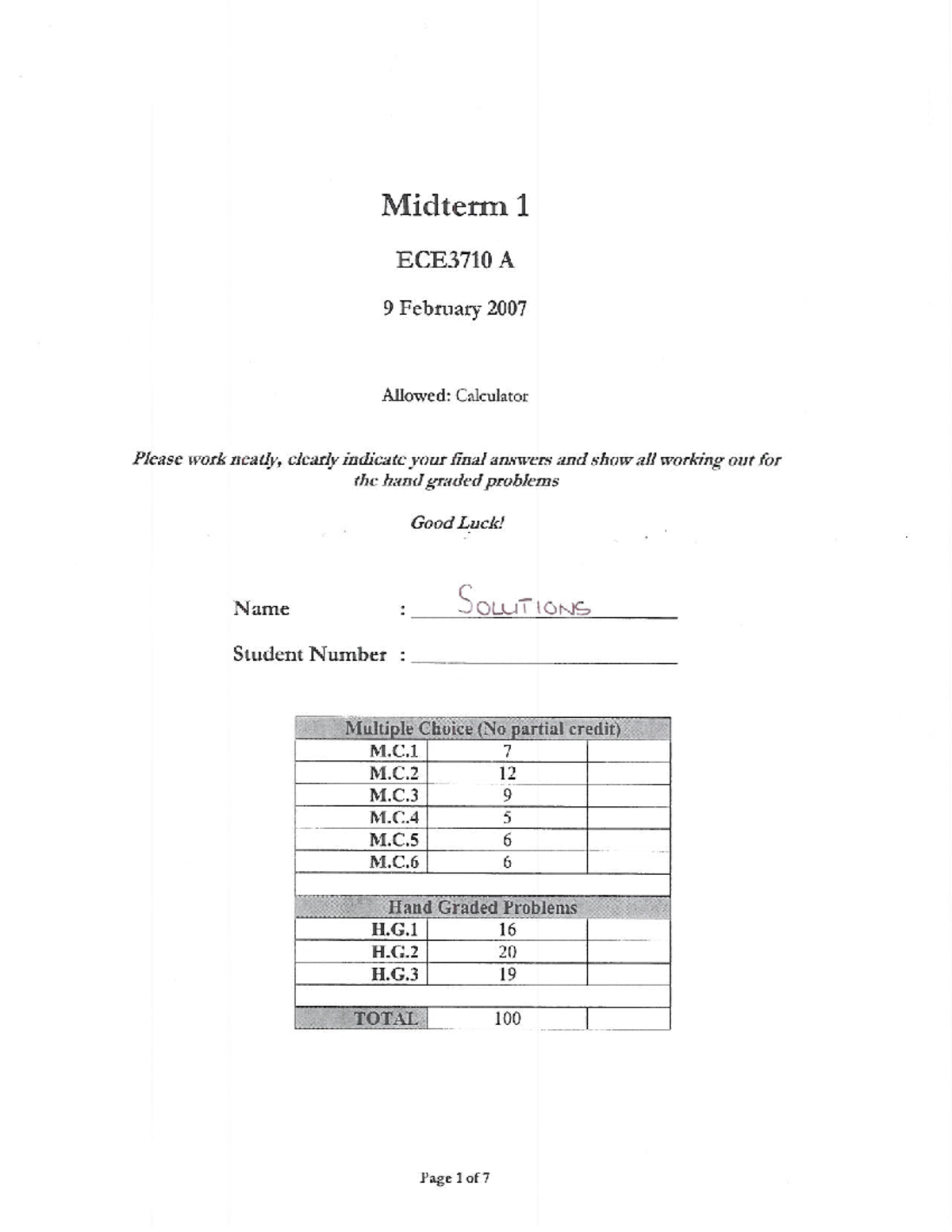 Midterm 1 Solutions - Exam Practice - ECE 3710 - Studocu