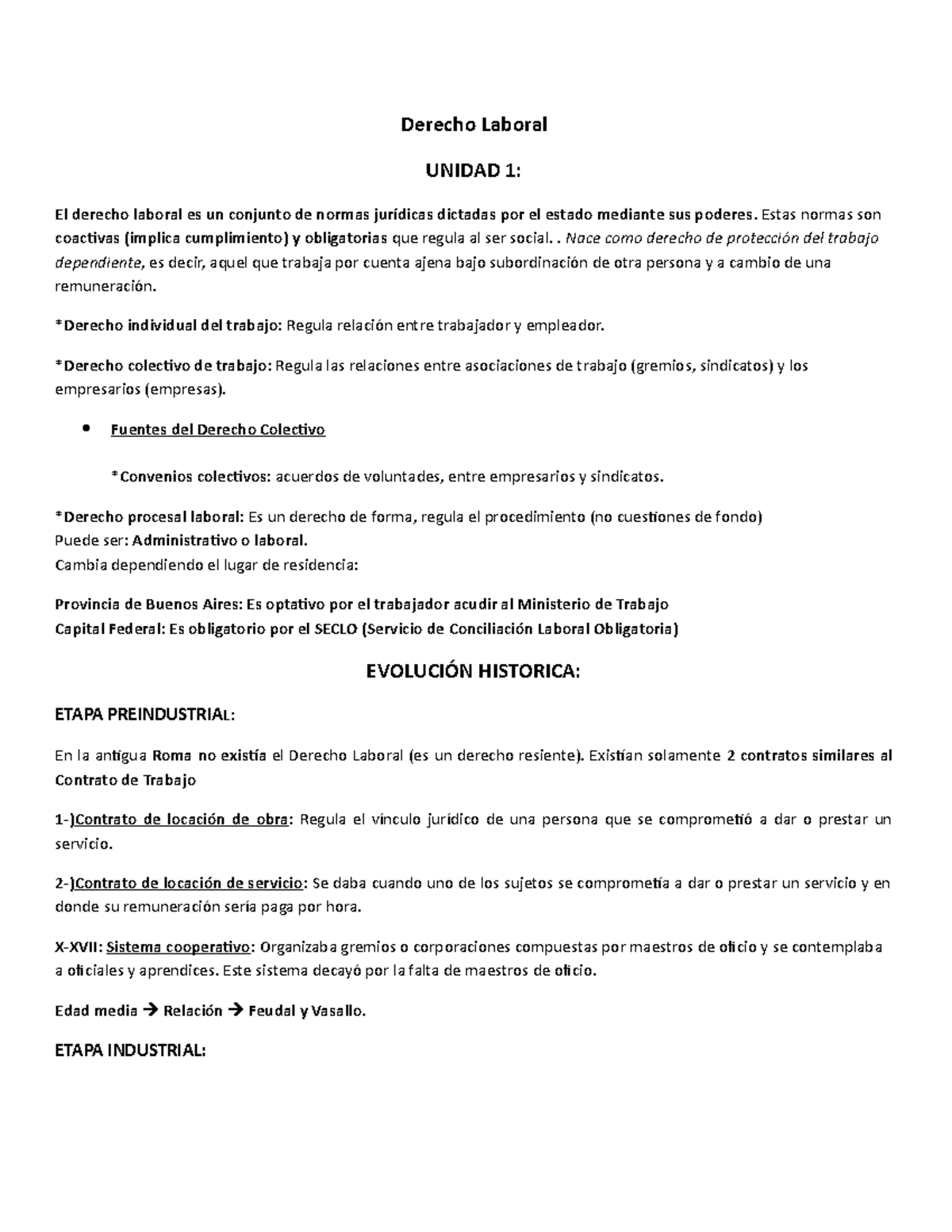 Unidad 1 Imprimir - Derecho Laboral UNIDAD 1: El derecho laboral es un ...