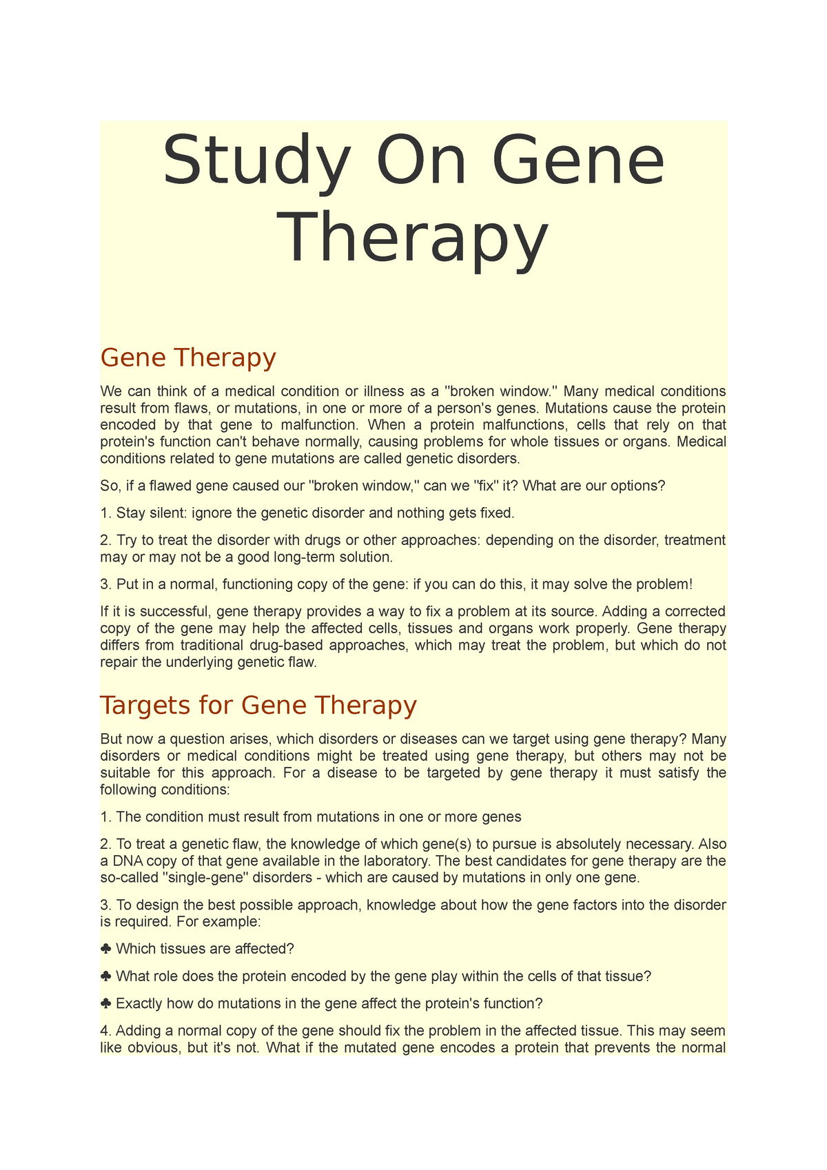 gene therapy argumentative essay