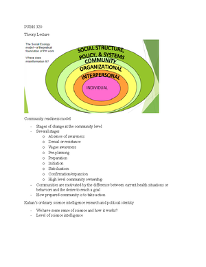 PUBH 250 policy and law lecture notes - PUBH 250 Policy & Policymaking ...