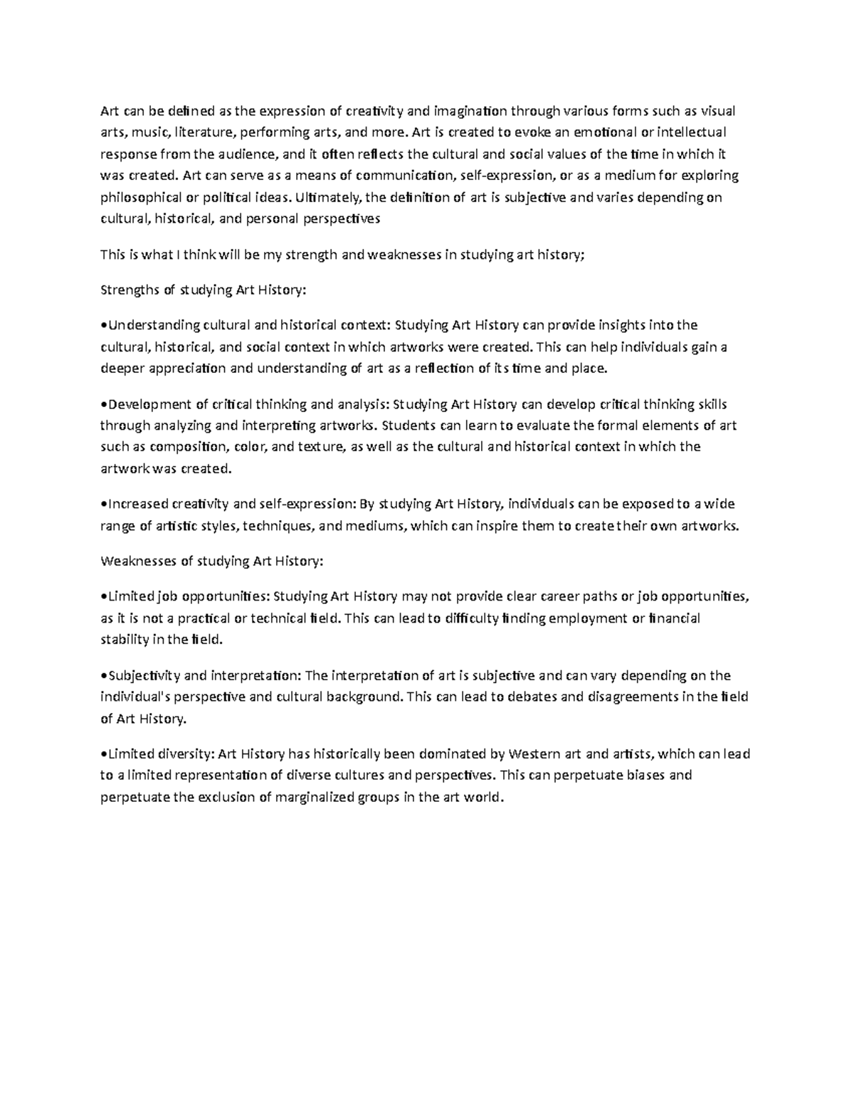 Ahist 1401 learning journal unit 1 - Art can be defined as the ...