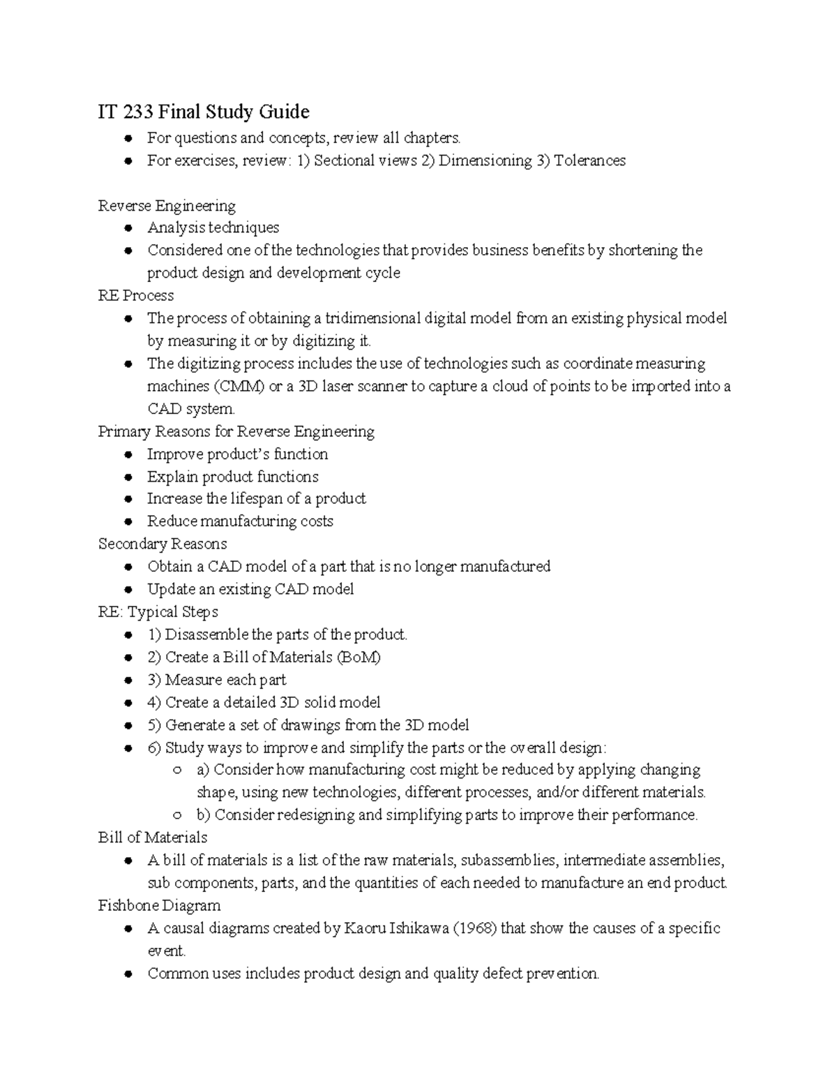 IT233 Final Study Guide - IT 233 Final Study Guide For questions and ...