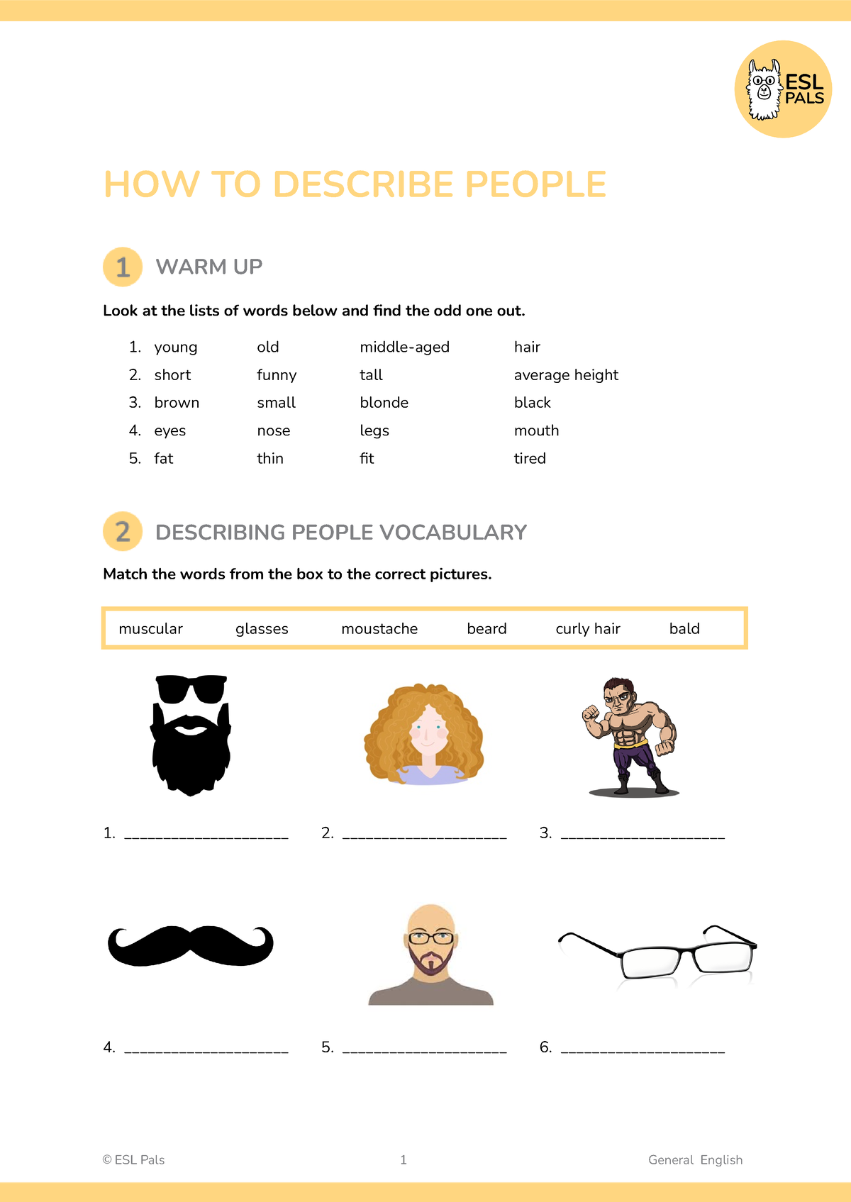 How to Describe People - HOW TO DESCRIBE PEOPLE WARM UP Look at the ...