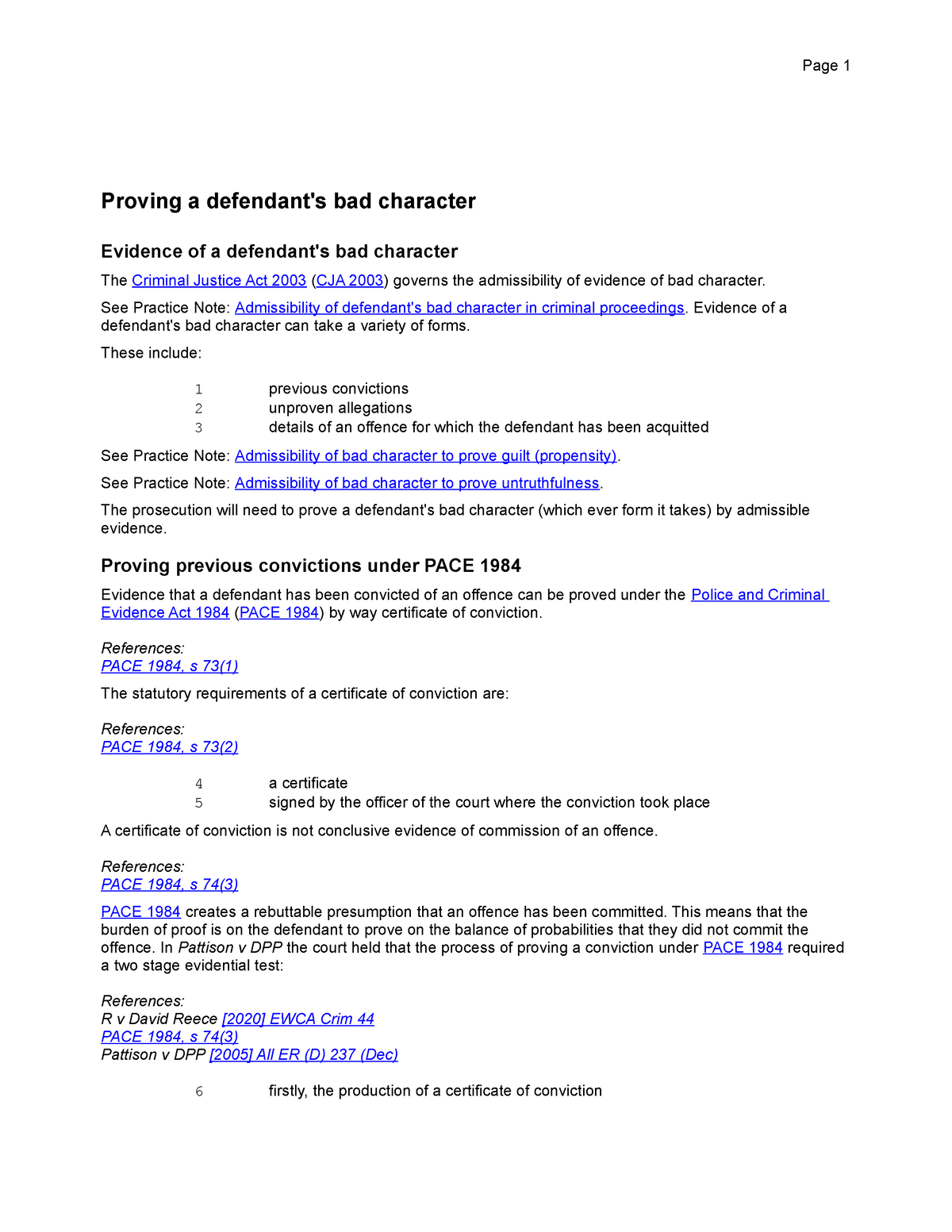bad character evidence dissertation