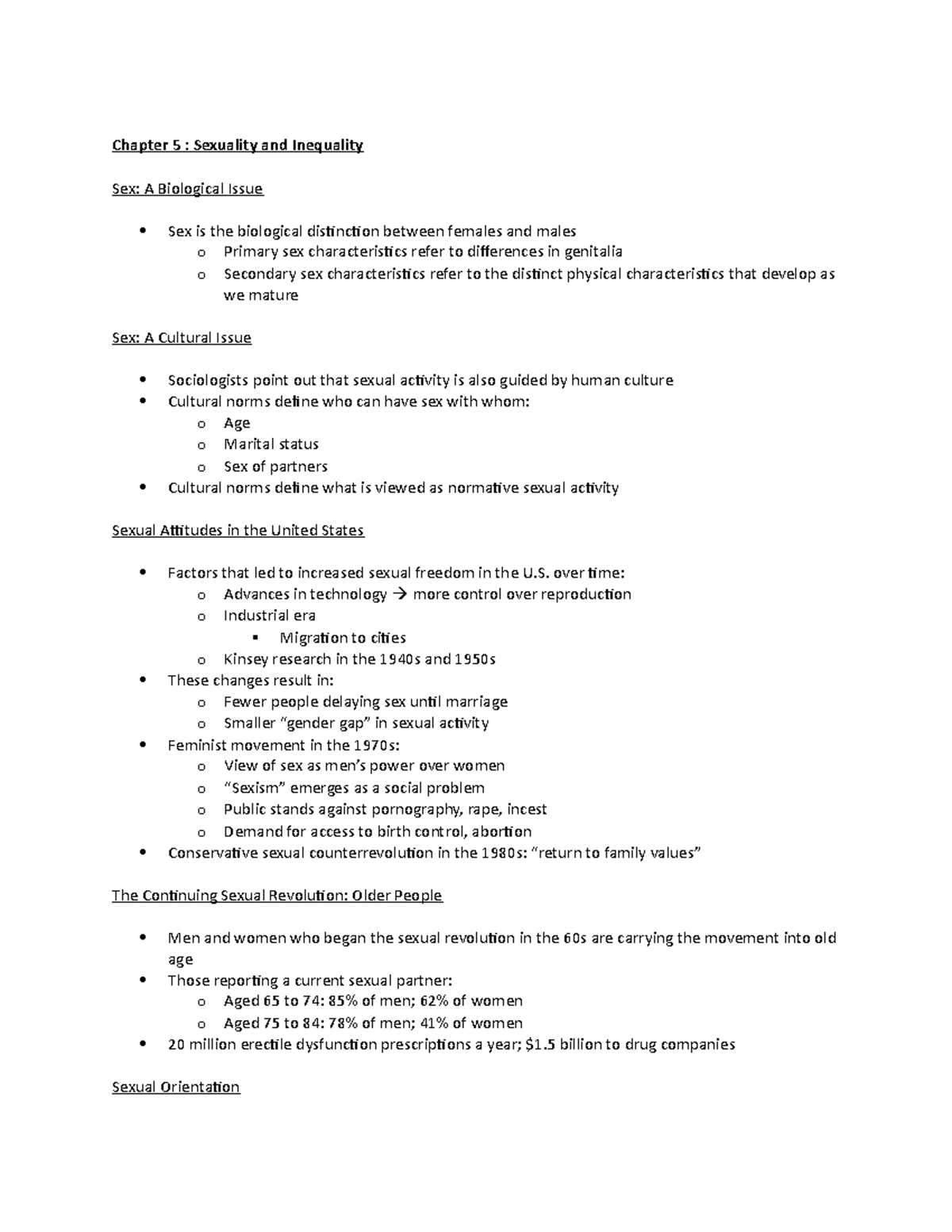 Chapter 5 R Hall Chapter 5 Sexuality And Inequality Sex A Biological Issue Sex Is The 8228