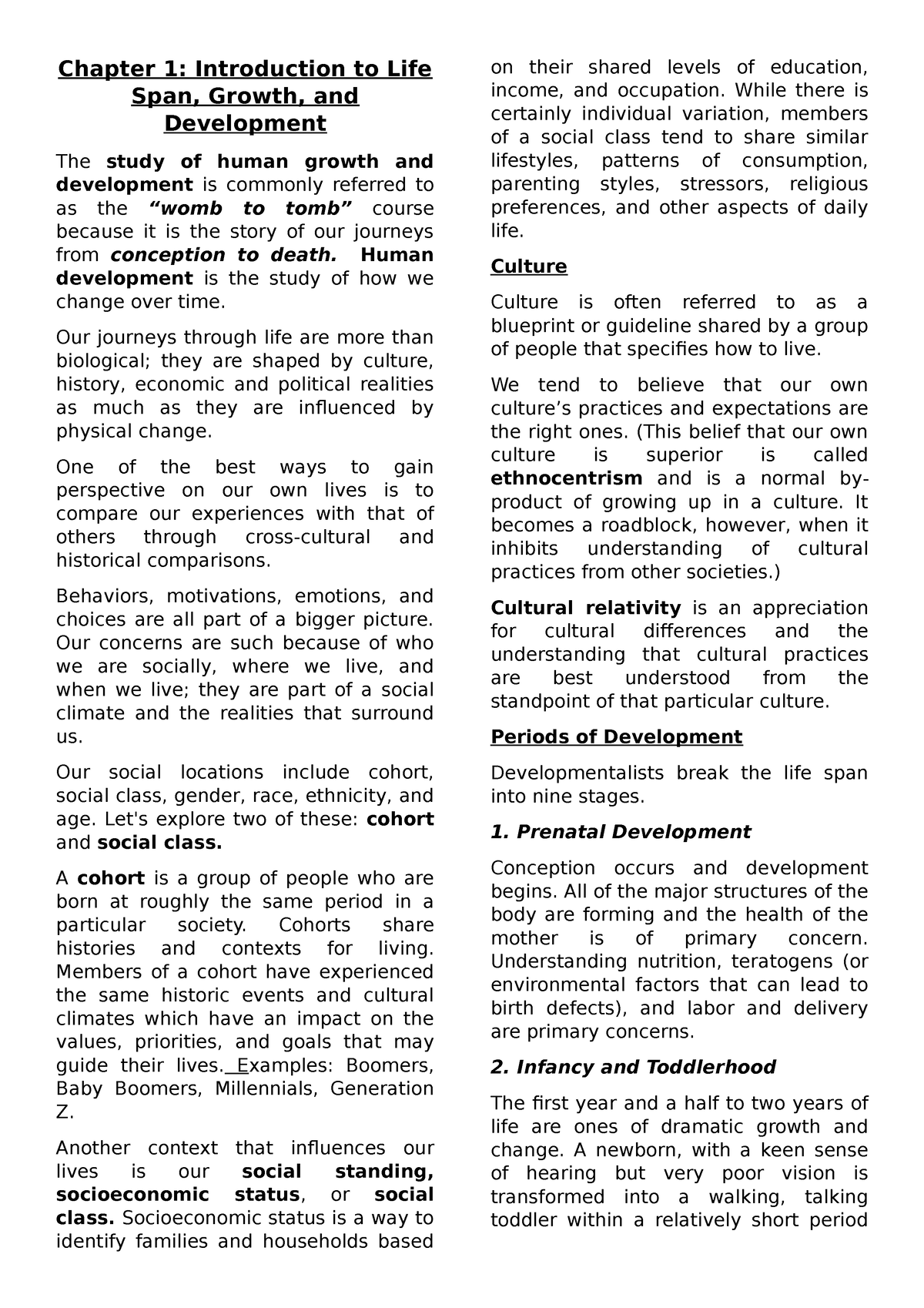 Chapter 1 - Chapter 1: Introduction To Life Span, Growth, And ...