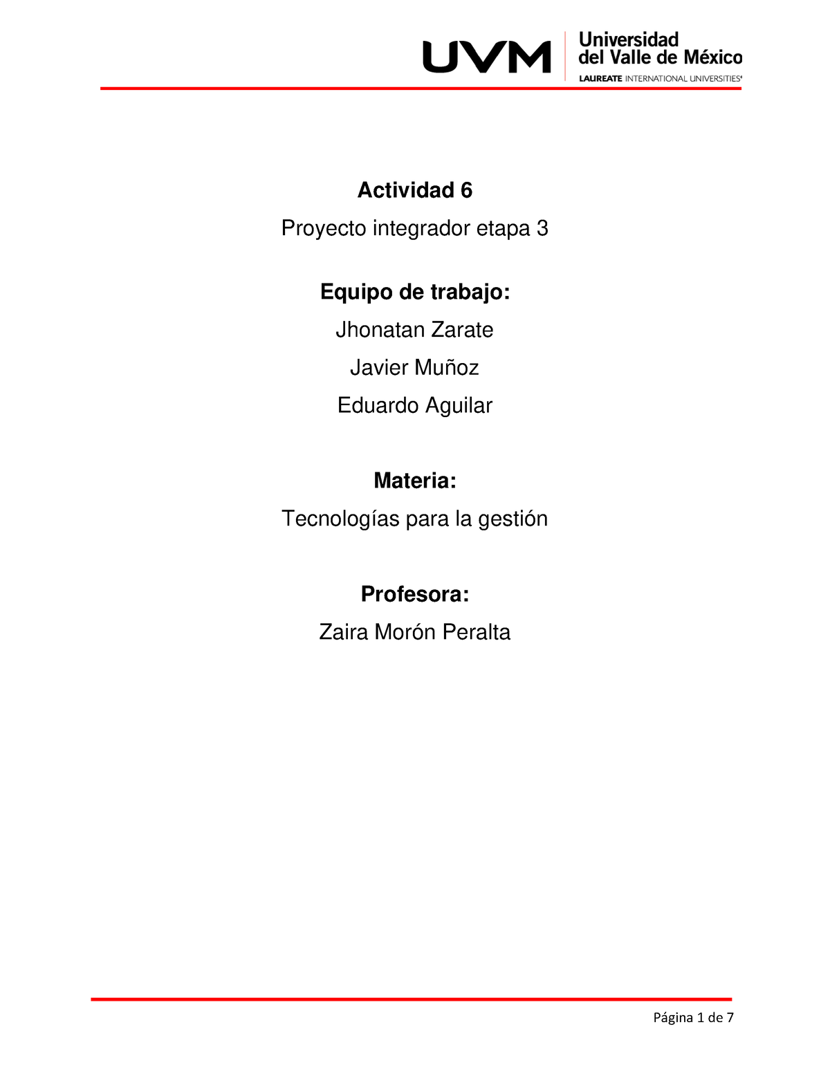 Actividad 6 Proyecto Integrador Etapa 3 En Esta Tercera Etapa Se Desarrollará La Planeación 0411