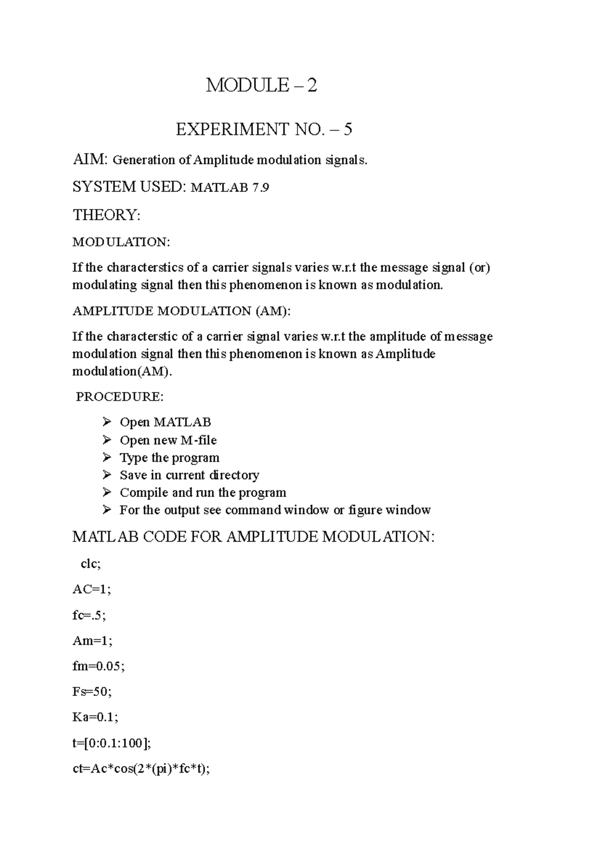 Module 2 matlab students material for reference MODULE 2