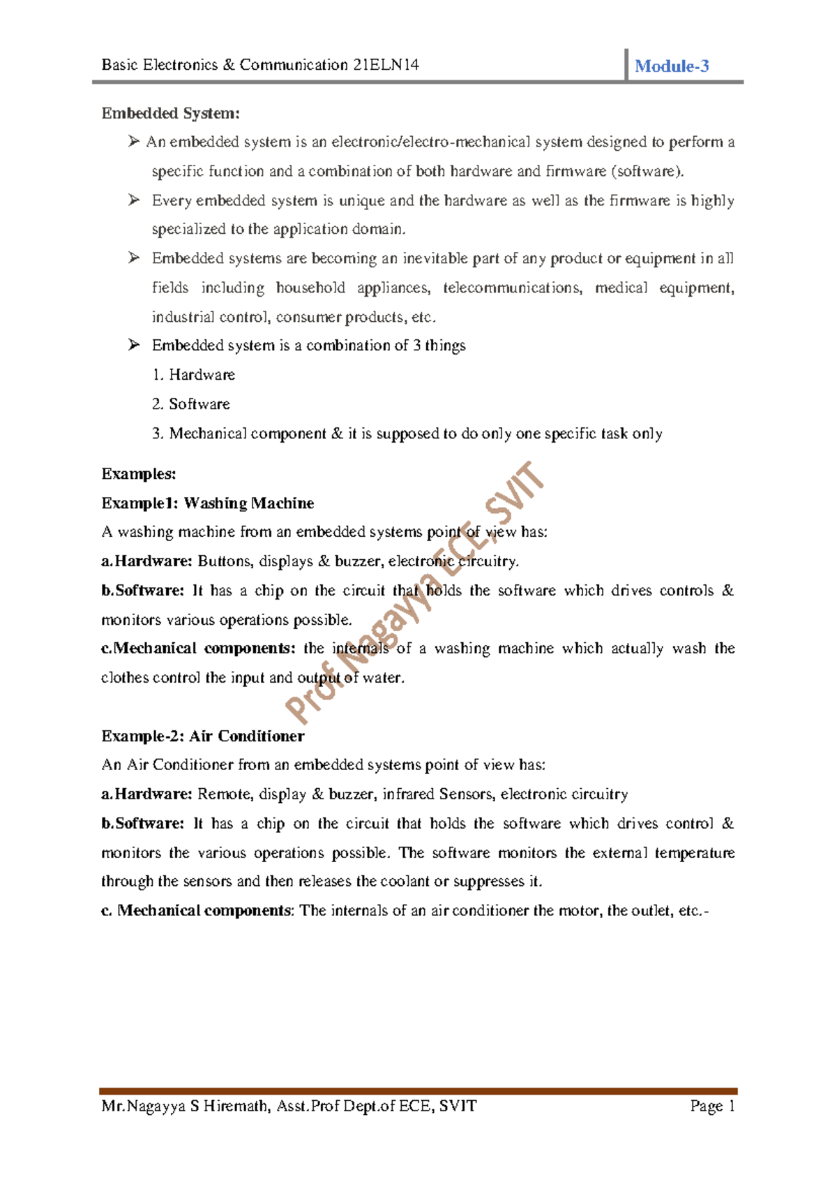 Notes BE&C 21ELN14-24 Module-3 - Embedded System: An embedded system is ...