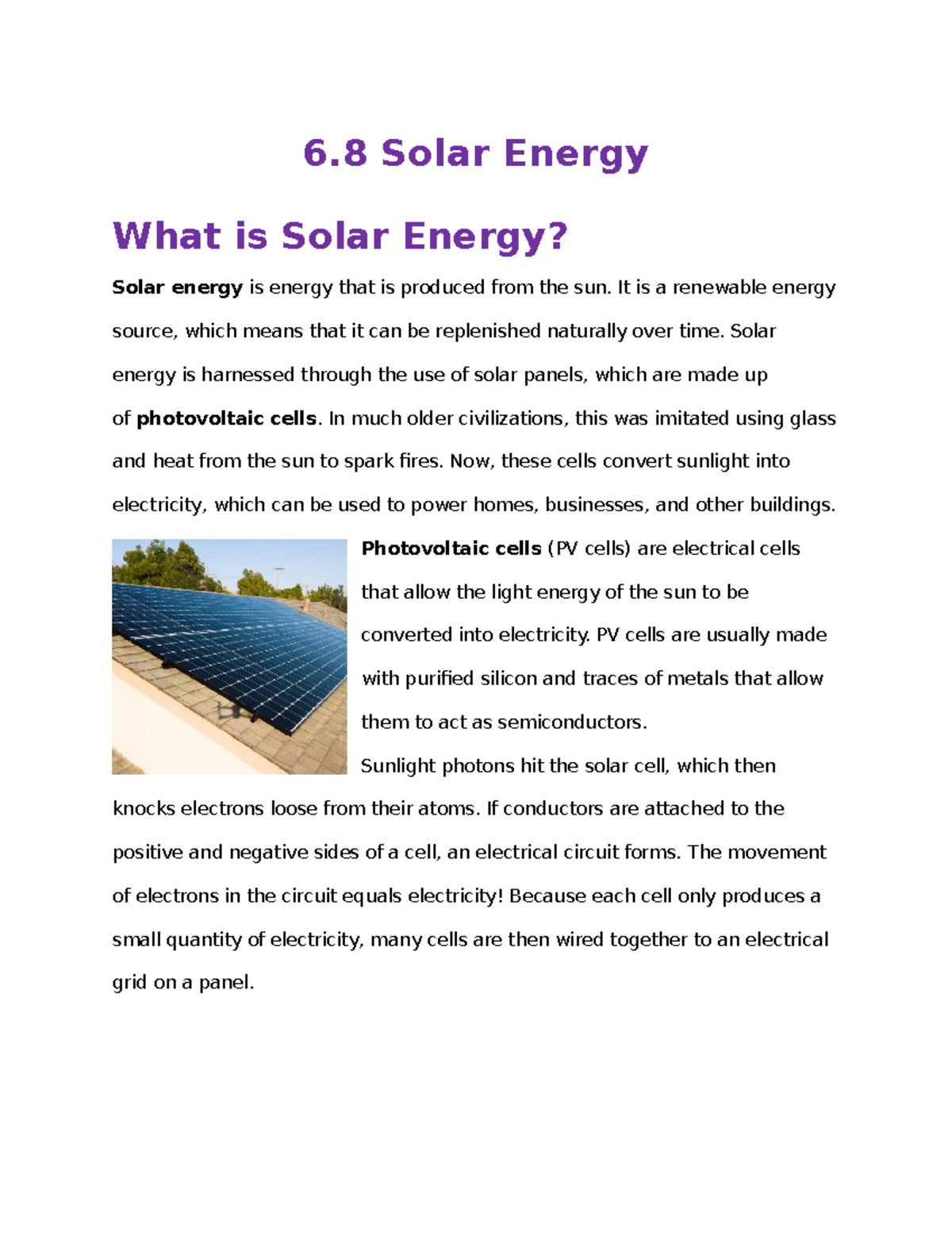 Solar Energy - 6 Solar Energy What is Solar Energy? Solar energy is ...