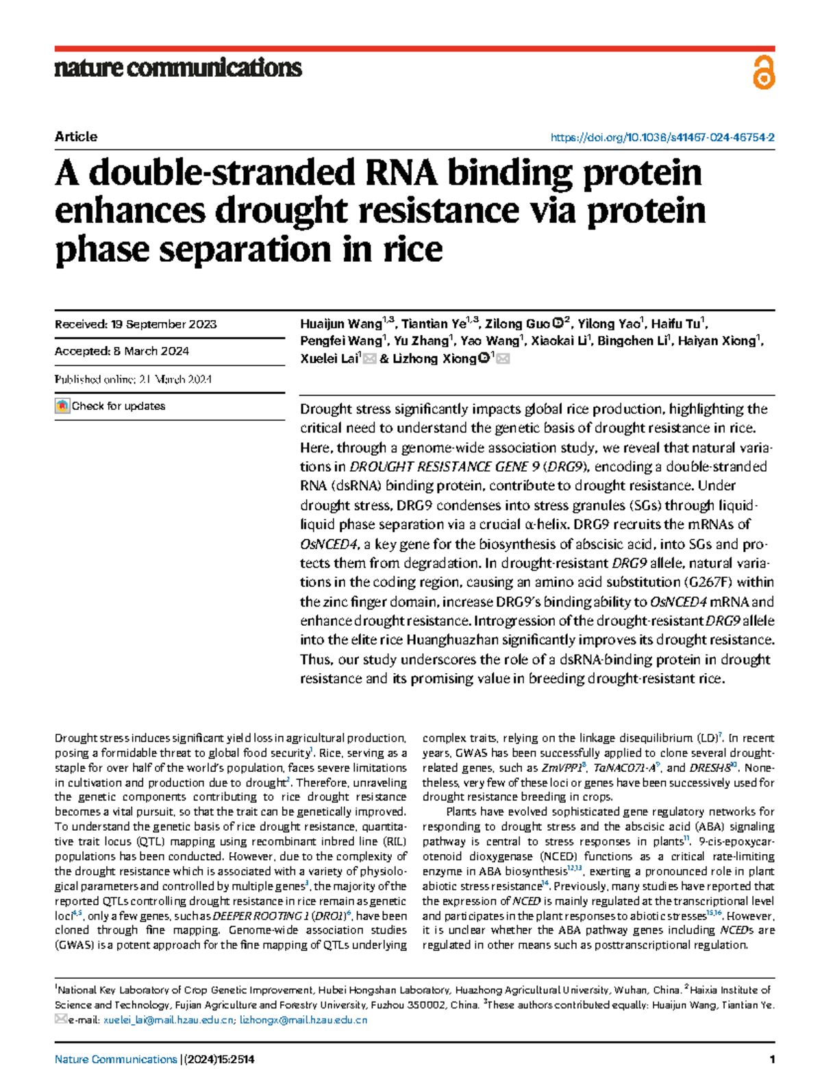 S41467 024 46754 2 - A double-stranded RNA binding protein enhances ...