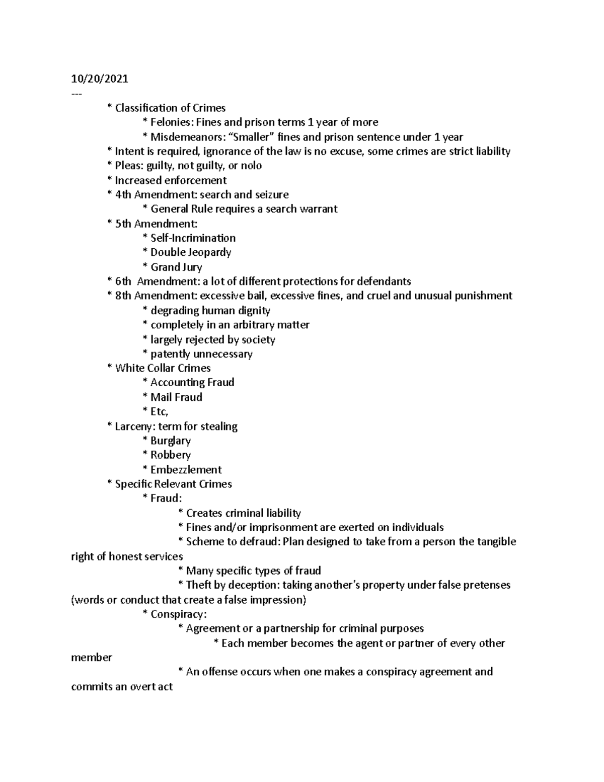 LEGL 2700 Notes Test 3 - LEGL 2700 - UGA - Studocu