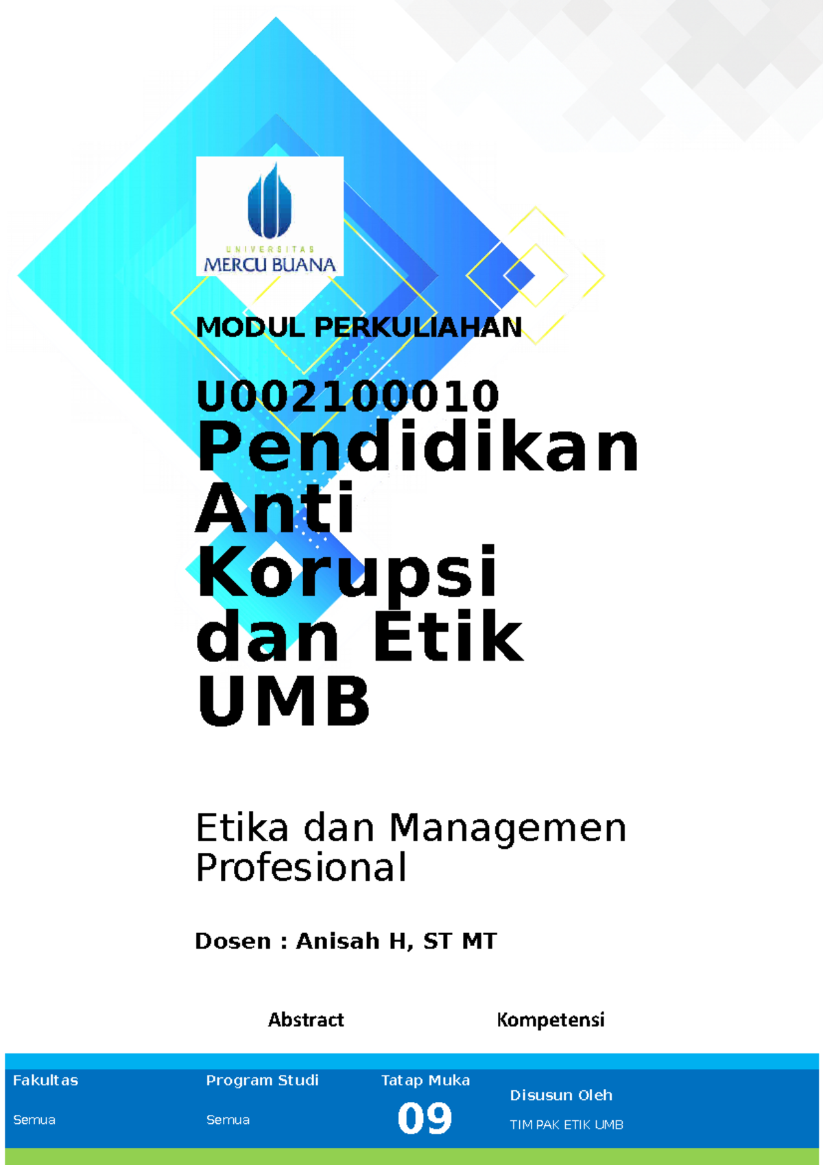 Modul ETIK 9 Etika DAN Management Profesional(new) - MODUL PERKULIAHAN ...