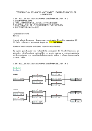 Paso 1 Construcción de Modelo Matemático - CONSTRUCCIÓN DE MODELO MATEMÁTICO  –TALLER 2 MODELOS DE - Studocu