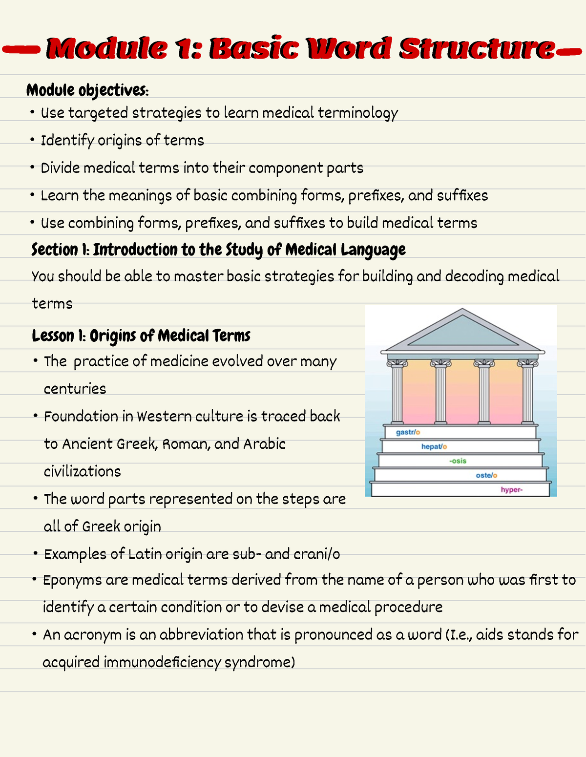 assignment 2.1 word structure of medical terminology