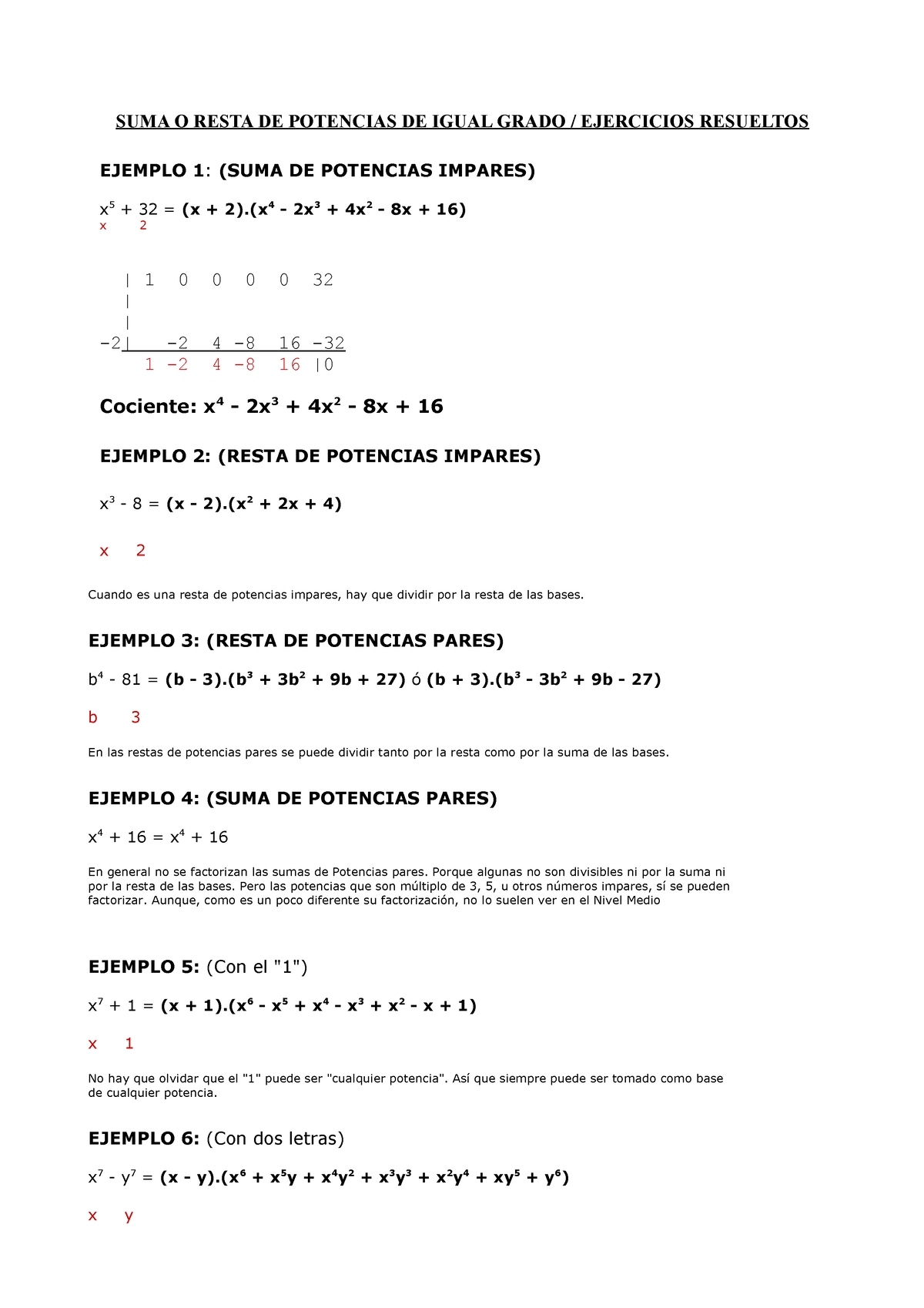 Suma Y Resta De Potencias Ejemplos Resueltos Yo Soy T Vrogue Co