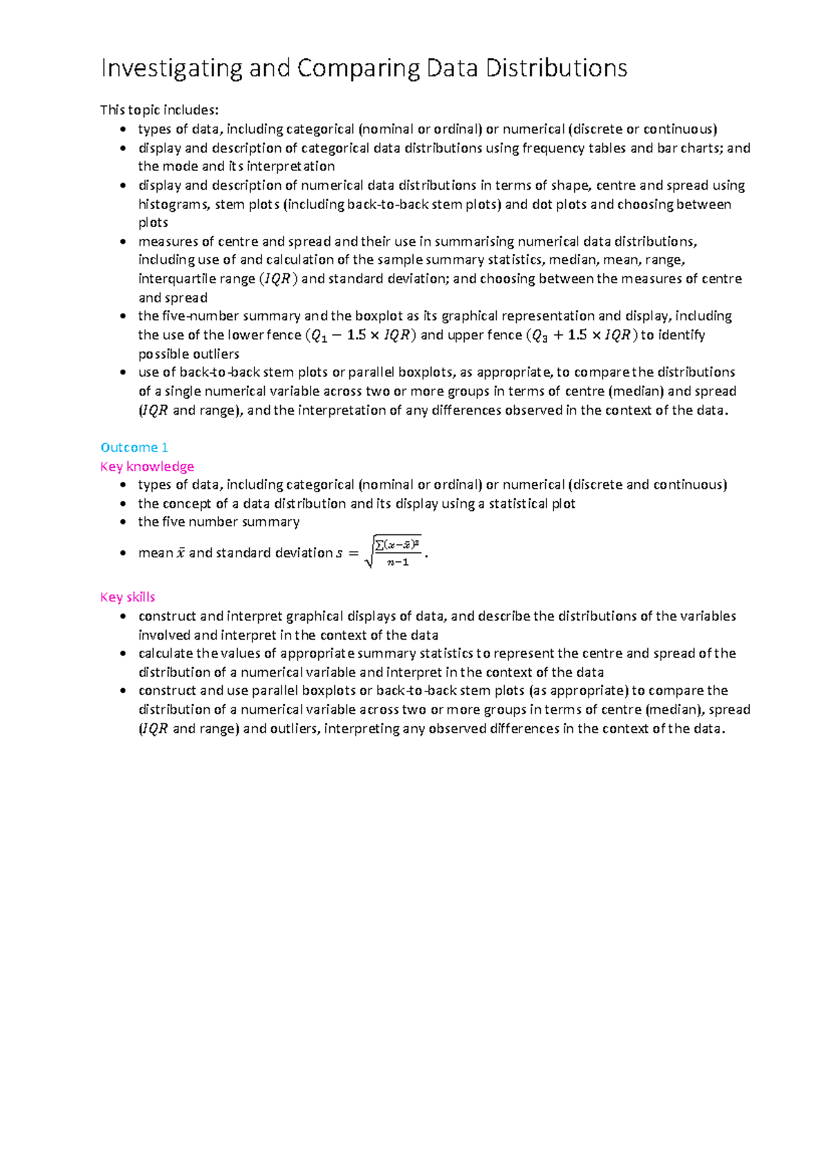 Study Design - Investigating and Comparing Data Distributions - types ...