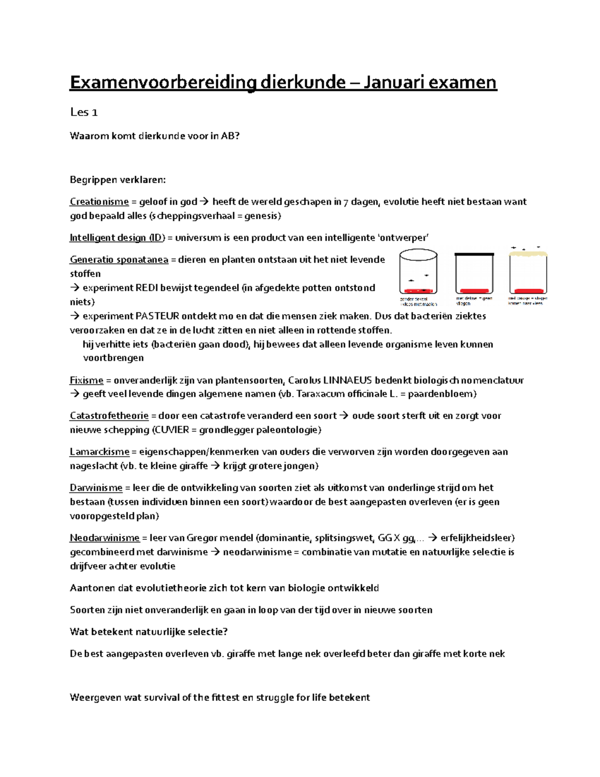 Examenvoorbereiding Dierkunde Les 1 - Examenvoorbereiding Dierkunde ...