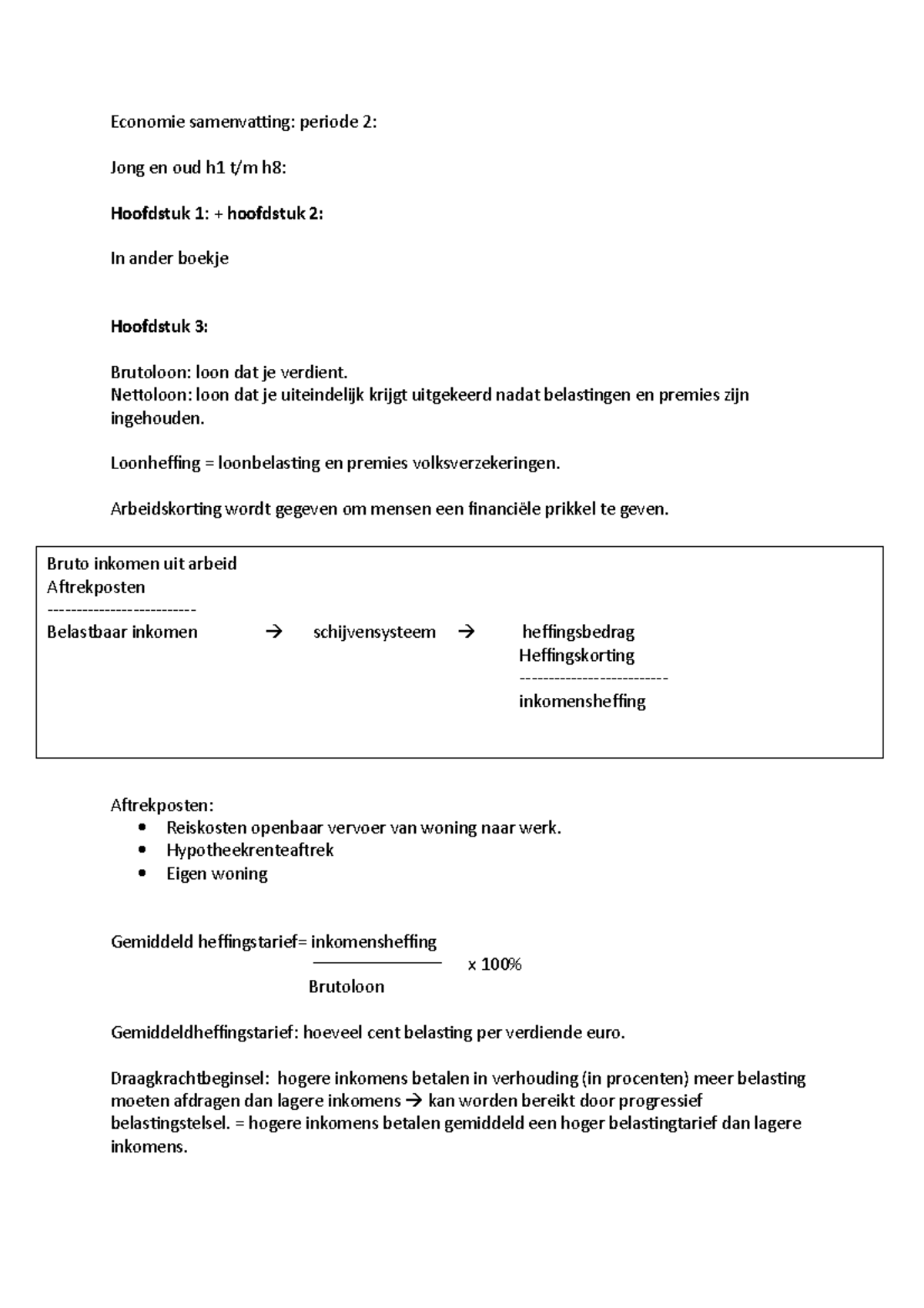 Economie Lweo H1 T/m H8 Jong En Oud - Economie Samenvatting: Periode 2 ...