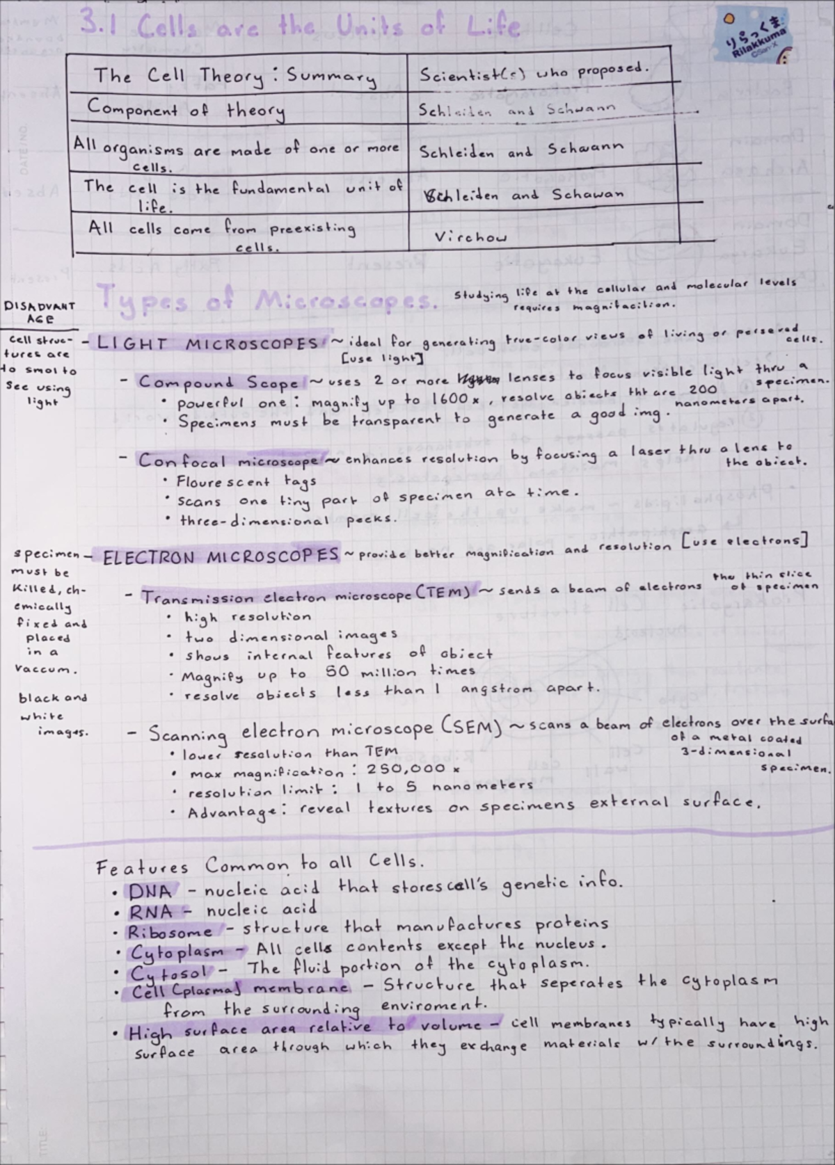 Chapter 3- Cells - 3. Cells are the Units of Life 0 , E The Cell Theory ...
