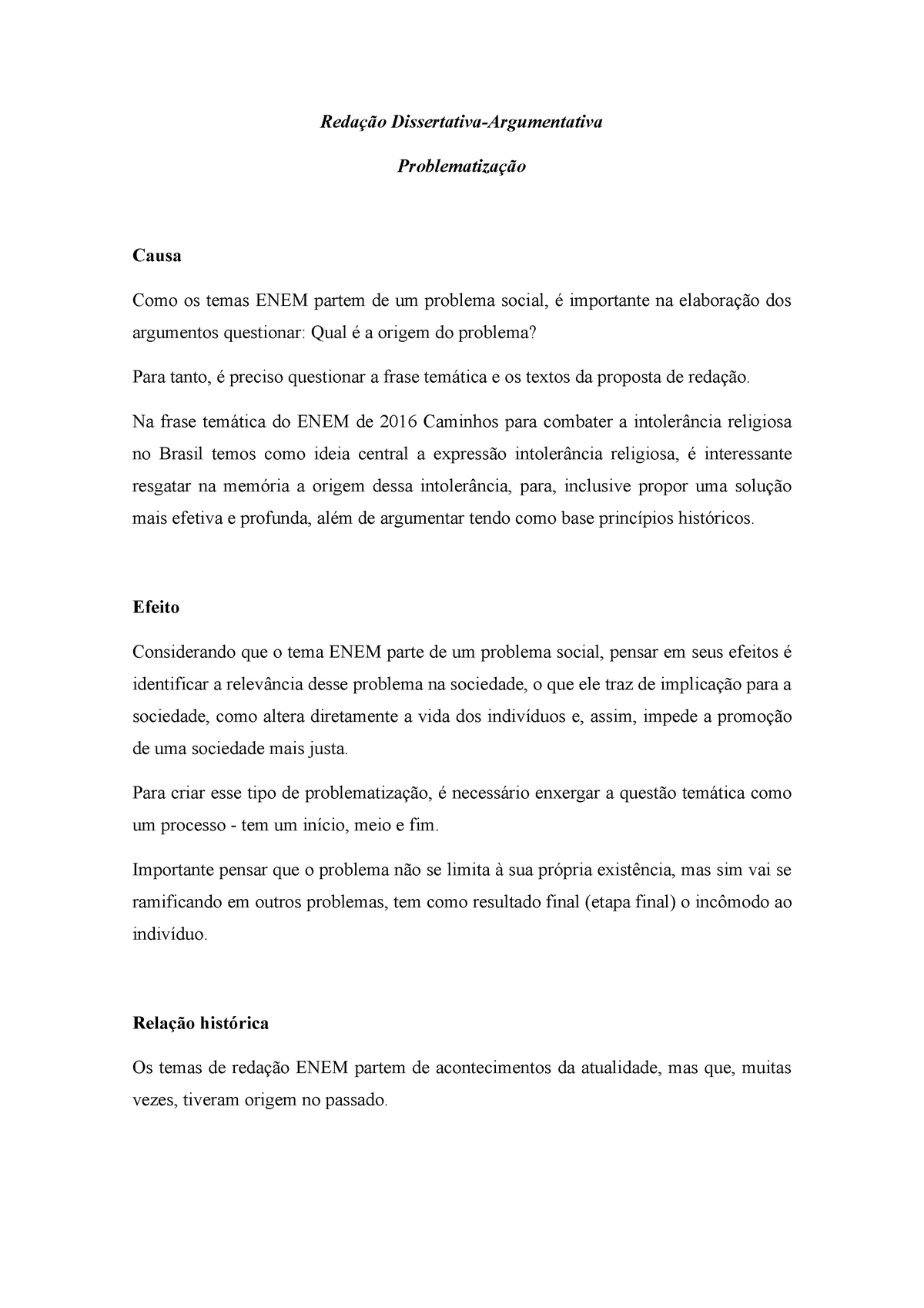 Redação Dissertativa-Argumentativa - Problematização - Redação  Dissertativa-Argumentativa - Studocu