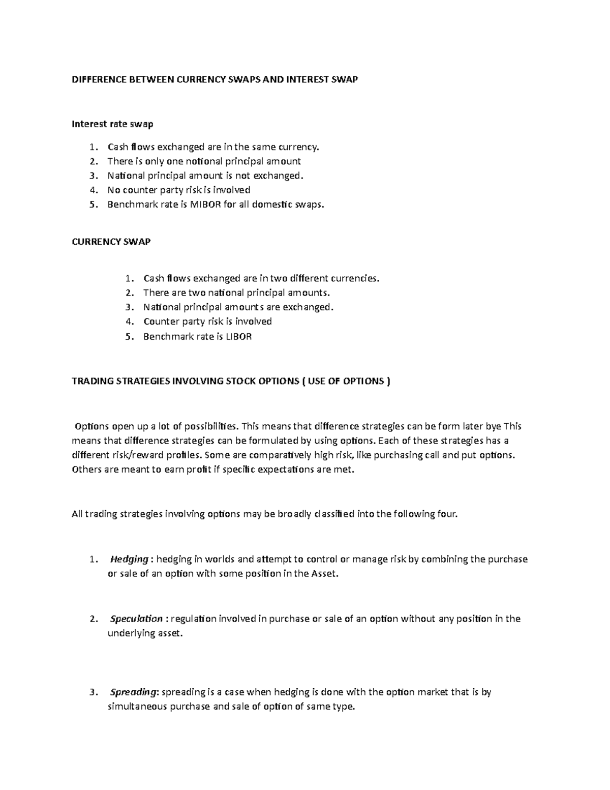 Interest Rate Swap And Currency Swap DIFFERENCE BETWEEN CURRENCY 