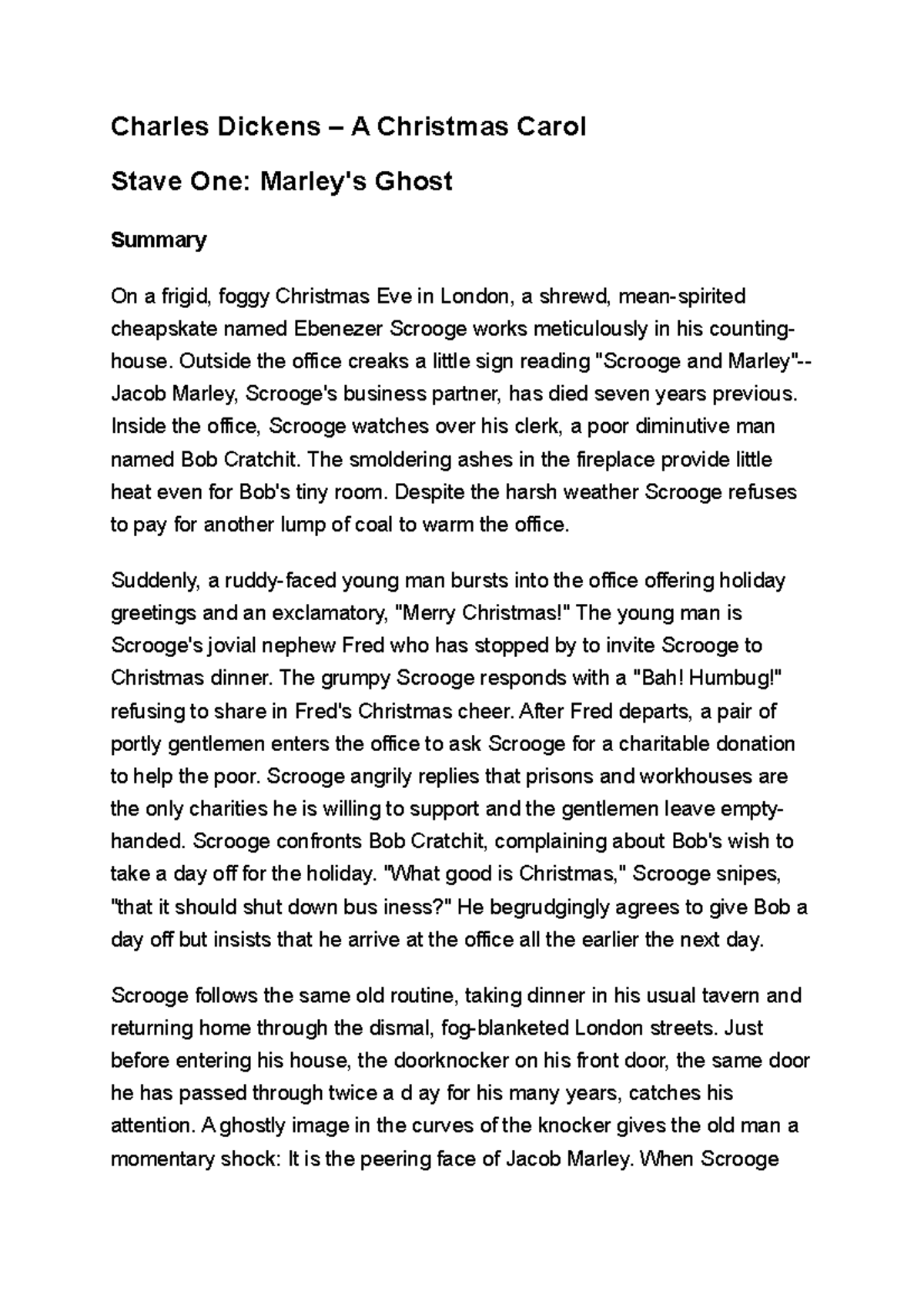 essay on family in a christmas carol