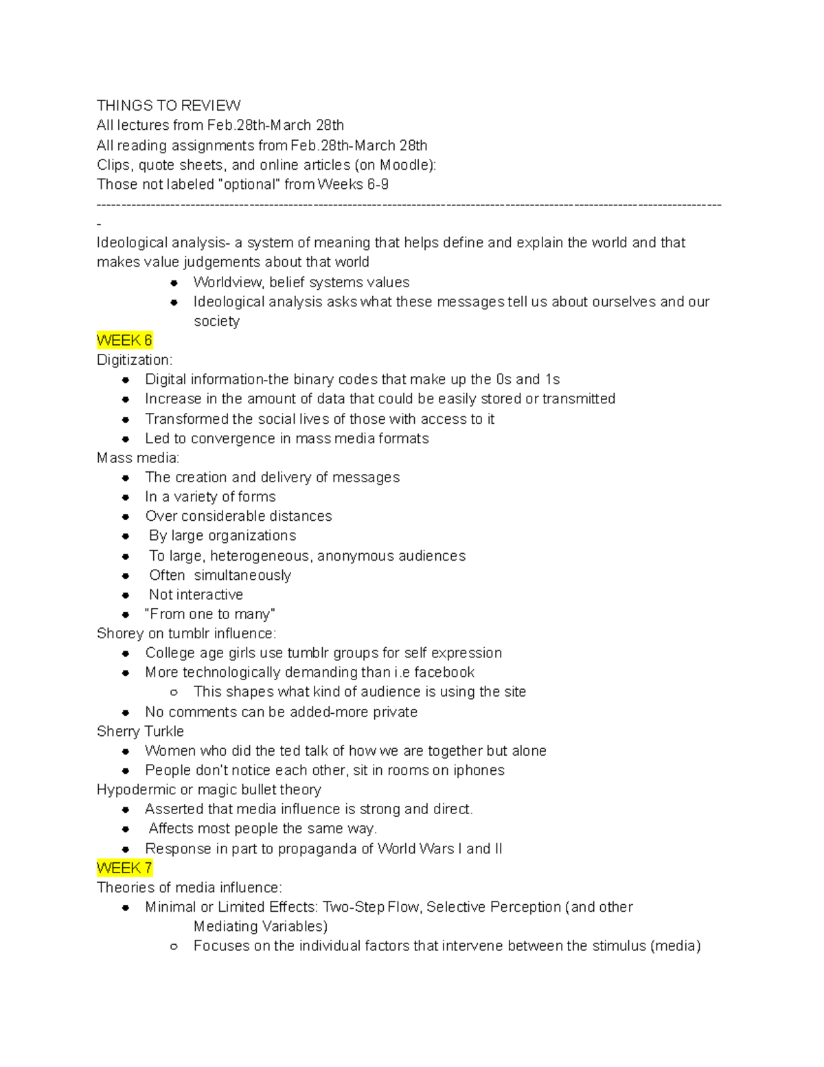 Comm 121 Midterm #2 - Summary Introduction to Media and Culture ...