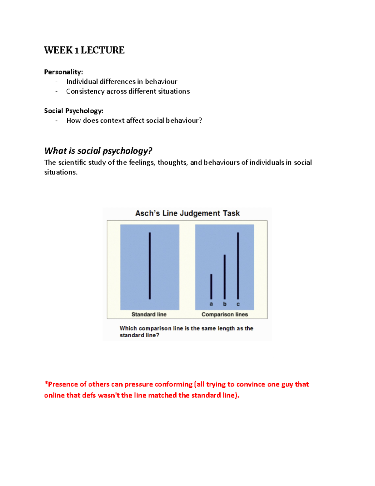 PSYU2234 Notes - No Description - WEEK 1 LECTURE Personality ...