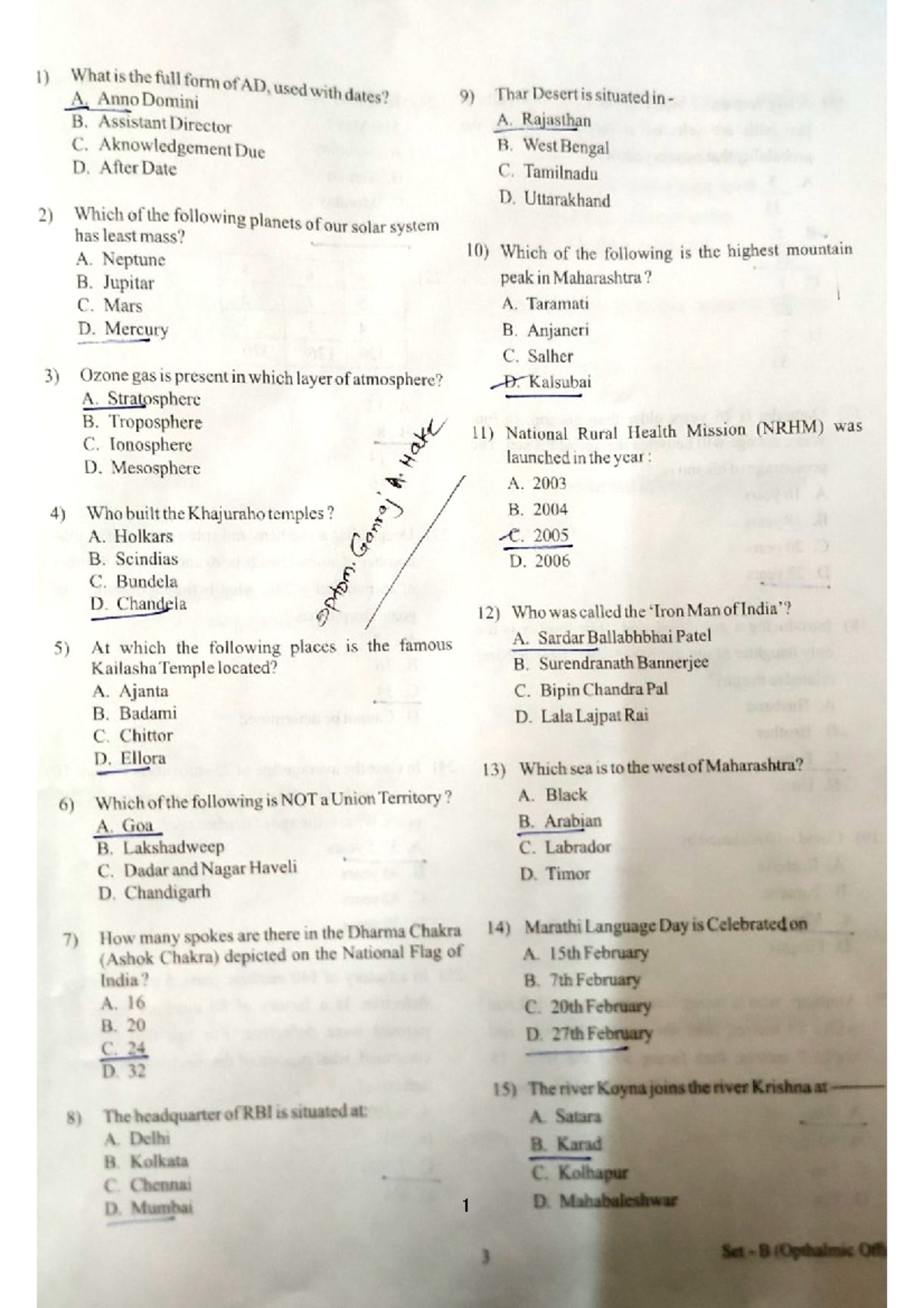 Ophthalmic Officer 2021 Possible Answer Sheet - Public Finance - I ...