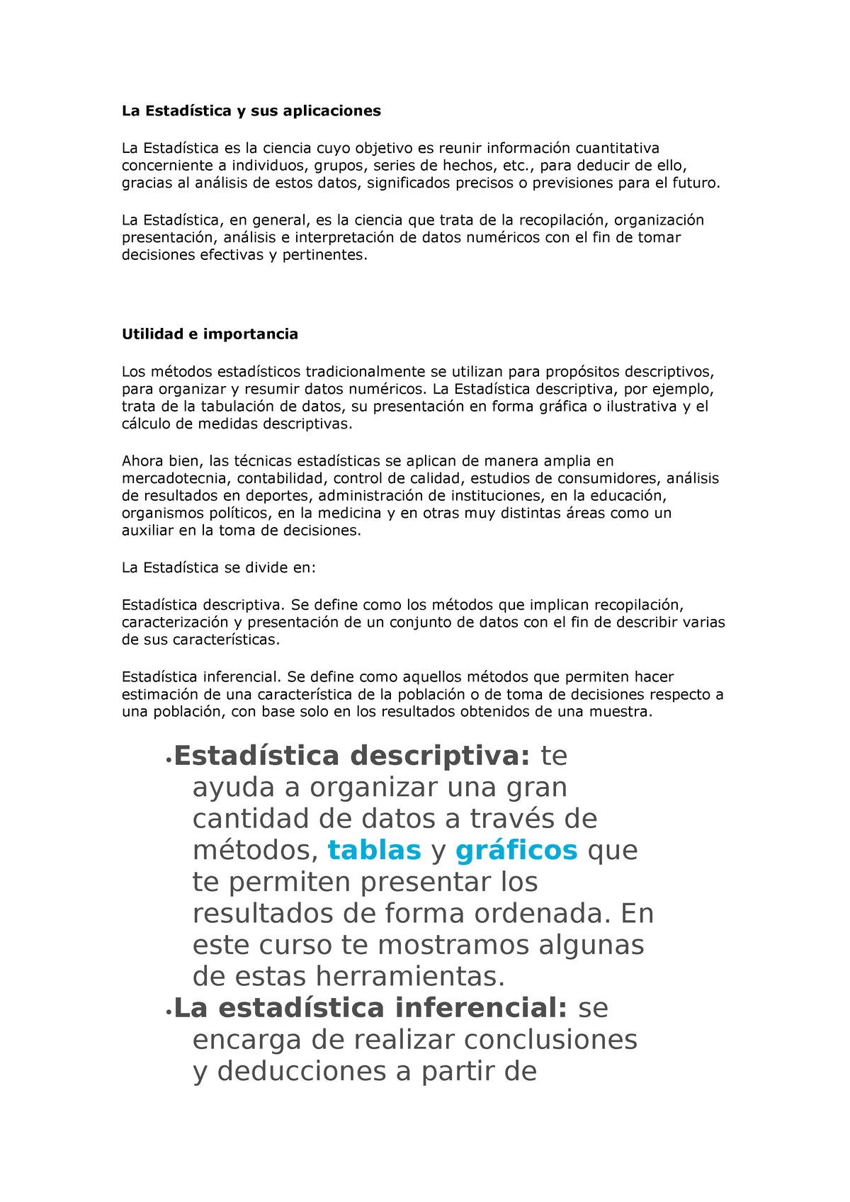 La Estadística Y Sus Aplicaciones La Estadística Y Sus Aplicaciones La Estadística Es La 6899