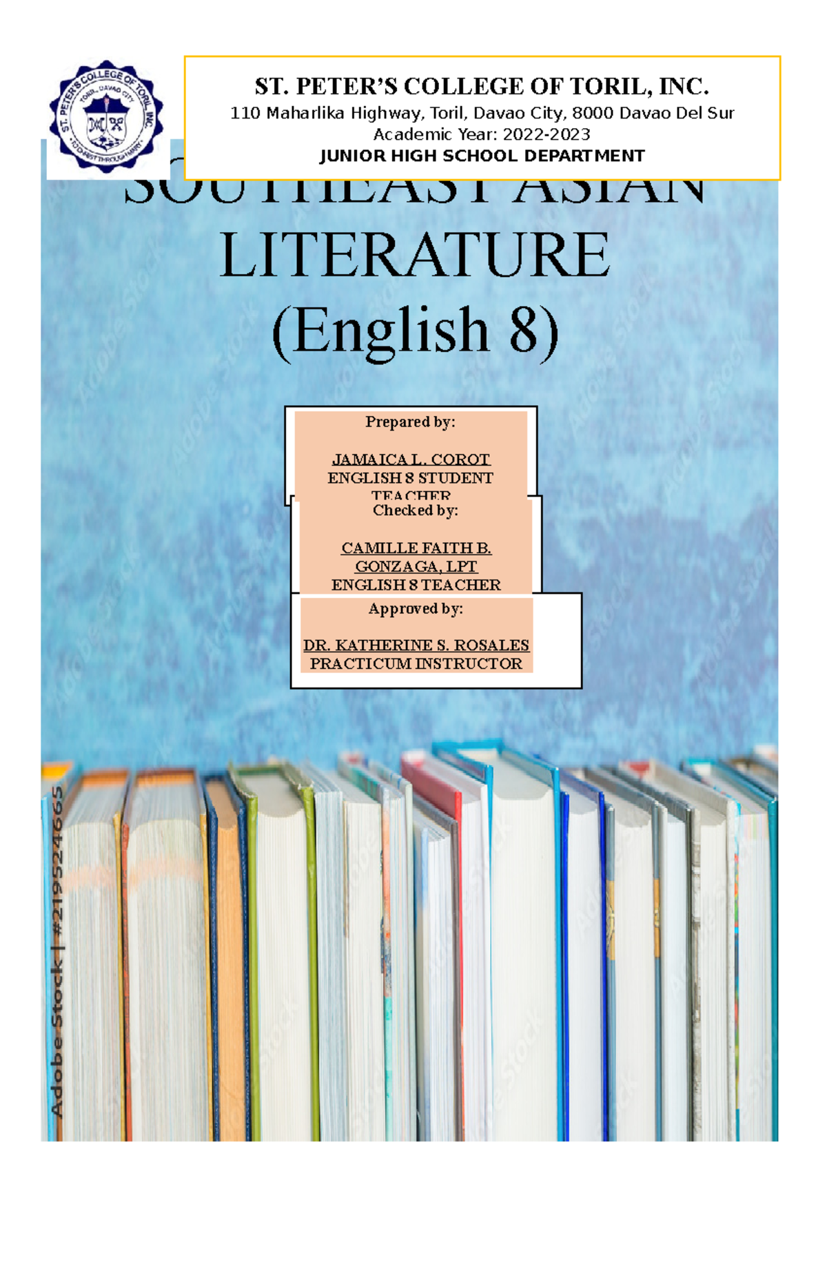 Grade-8-St - Content - SOUTHEAST ASIAN LITERATURE (English 8) ST. PETER ...