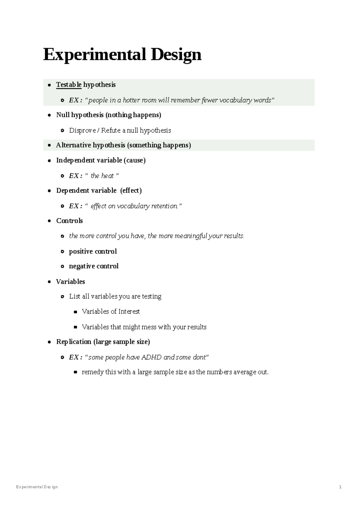 ap biology experimental design quiz