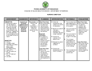 NCP - NCP TEMPLATE - Nutrition Care Plan Client Information: Name: Age ...