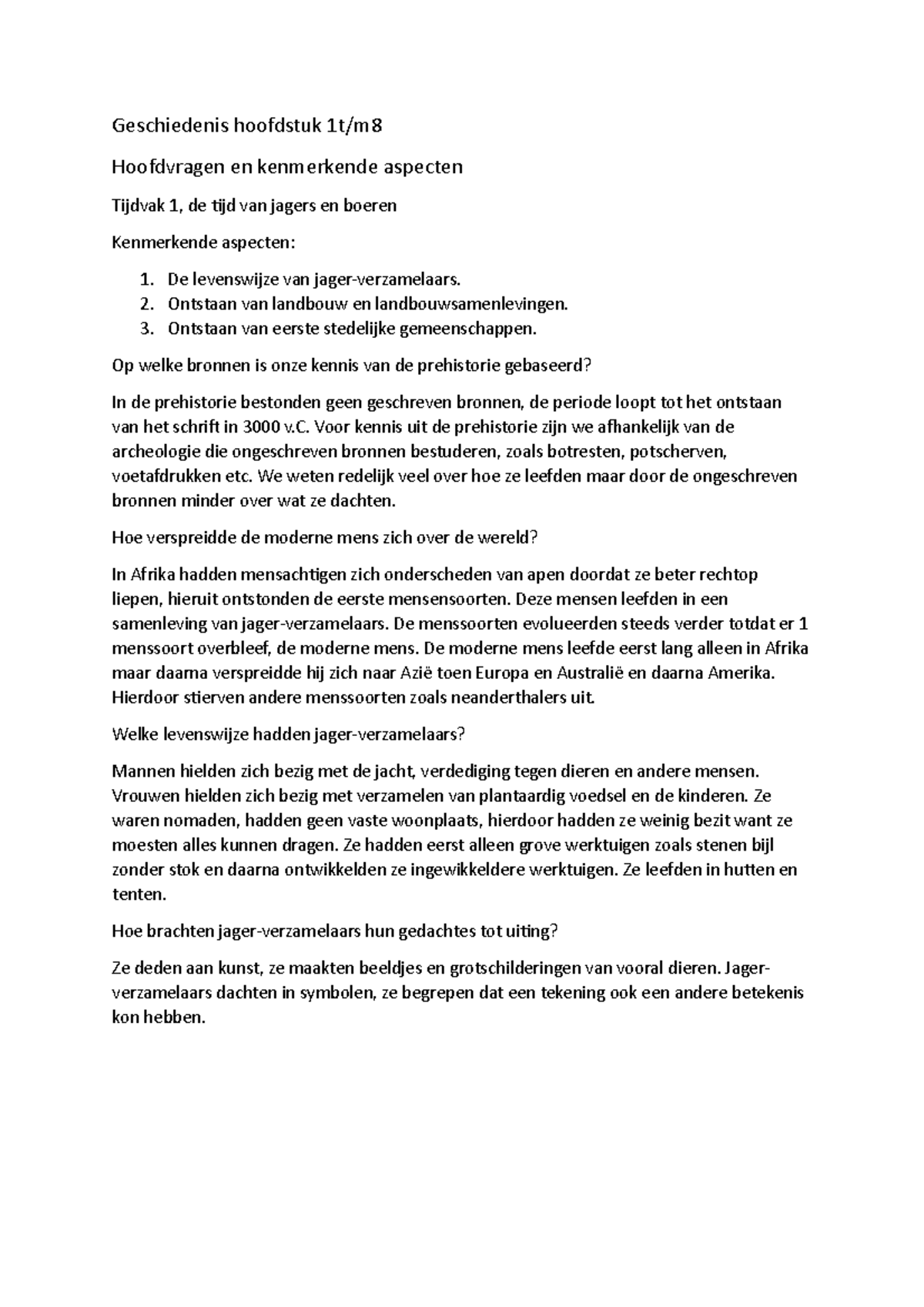 Geschiedenis Samenvatting Hoofdstuk 1 Tm 8 - Geschiedenis Hoofdstuk 1t ...