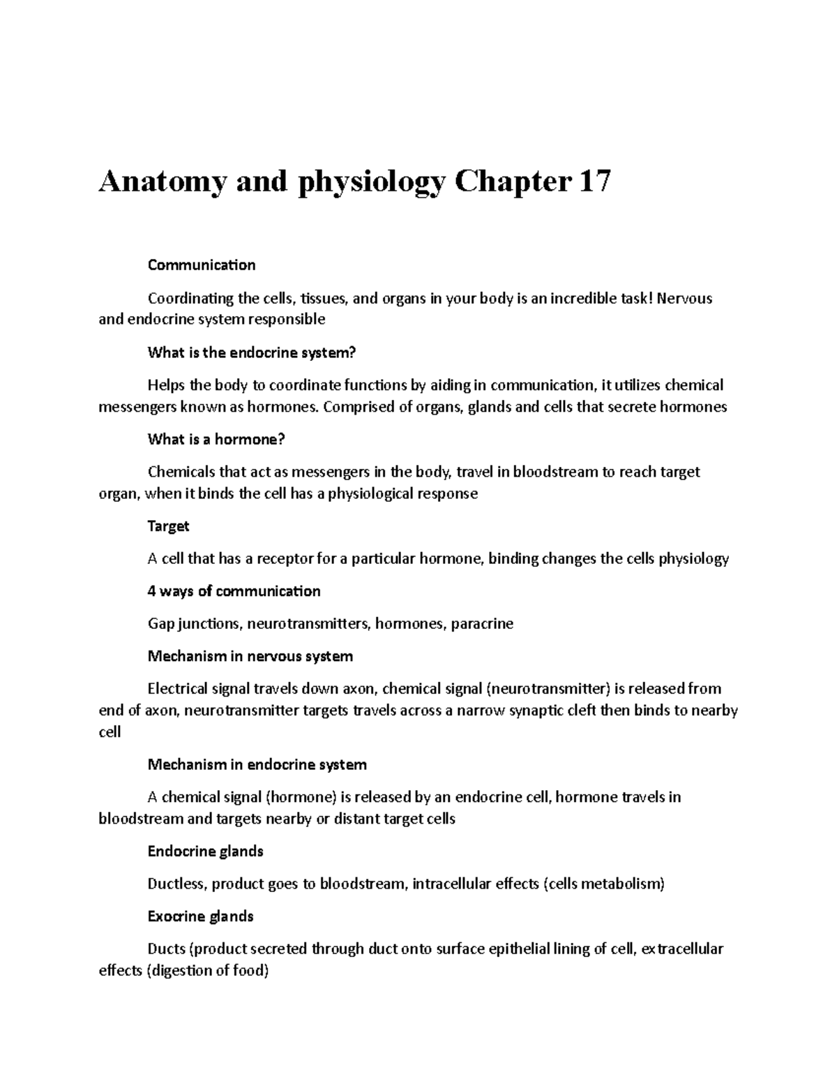 Anatomy And Physiology Chapter 17 - Comprised Of Organs, Glands And ...