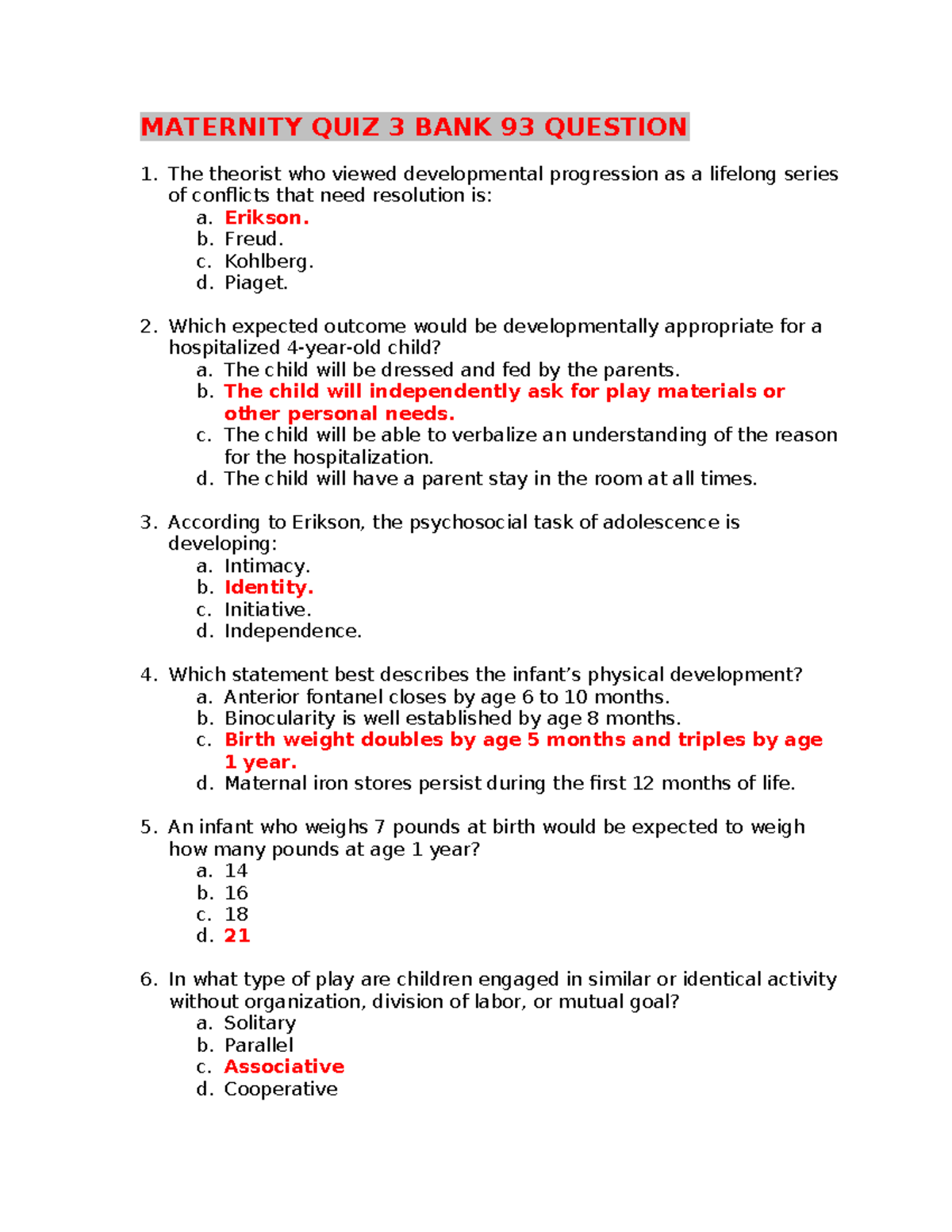 Maternity+QUIZ+3+BANK+93+ Question - MATERNITY QUIZ 3 BANK 93 QUESTION ...