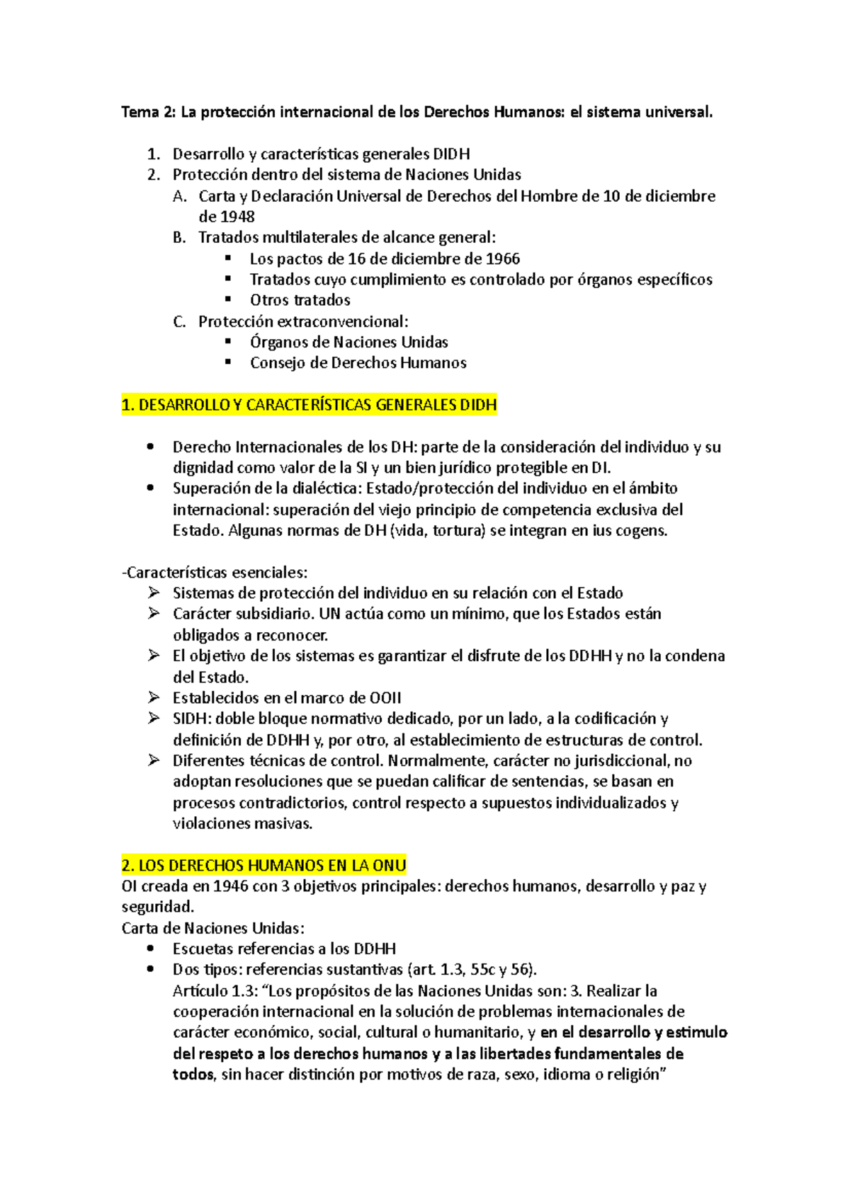 Tema 2 - Apuntes 2 - Tema 2: La protección internacional de los ...