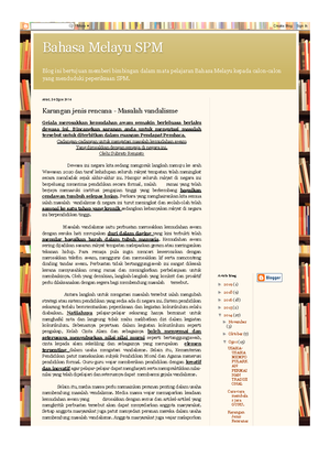 Ulasan Artikel - It is an article review from a Malay language written ...