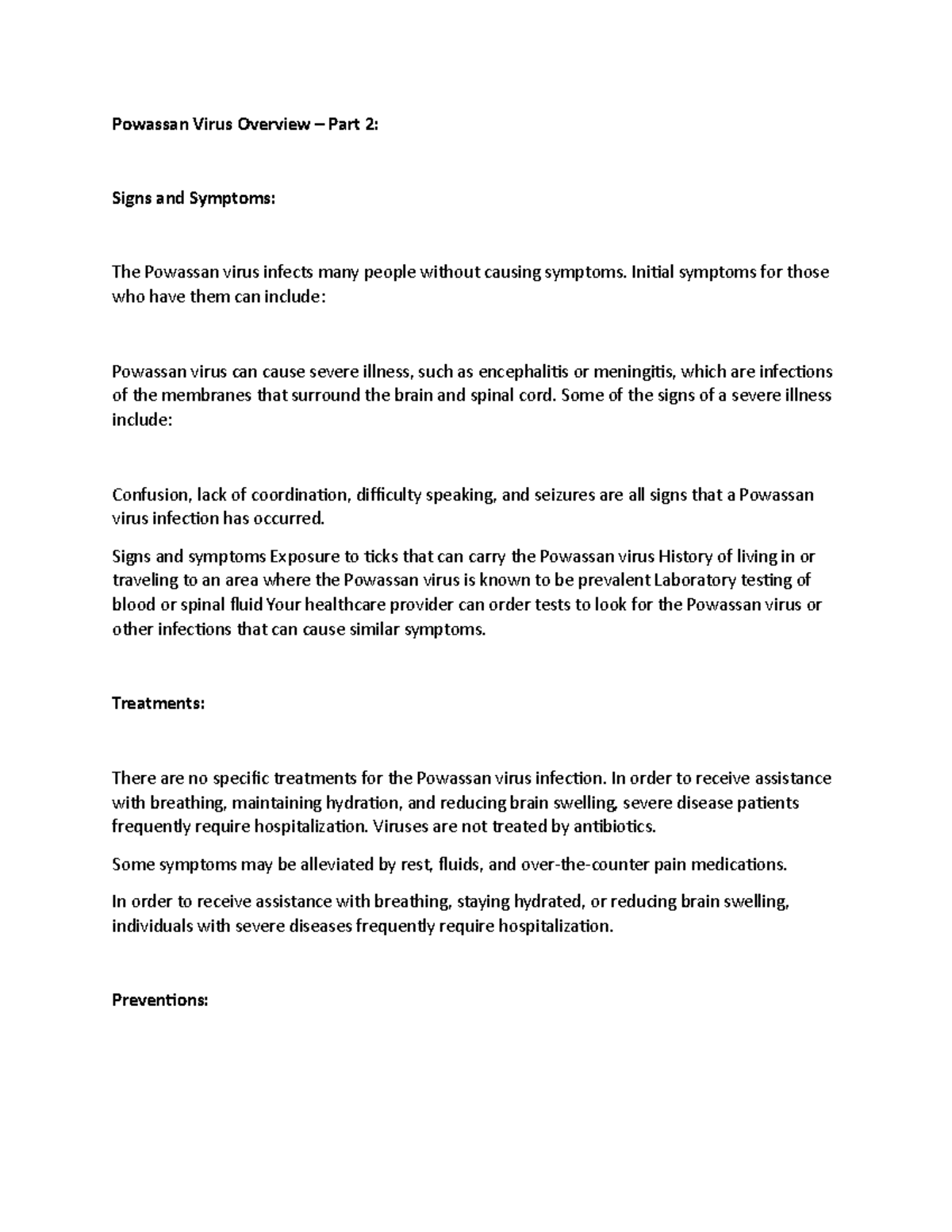 Powassan virus overview part 2 Powassan Virus Overview Part 2