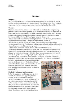 Kemi2_u2_laboration2 - Titrerkurvor Med Precision Sammanfattning Denna ...