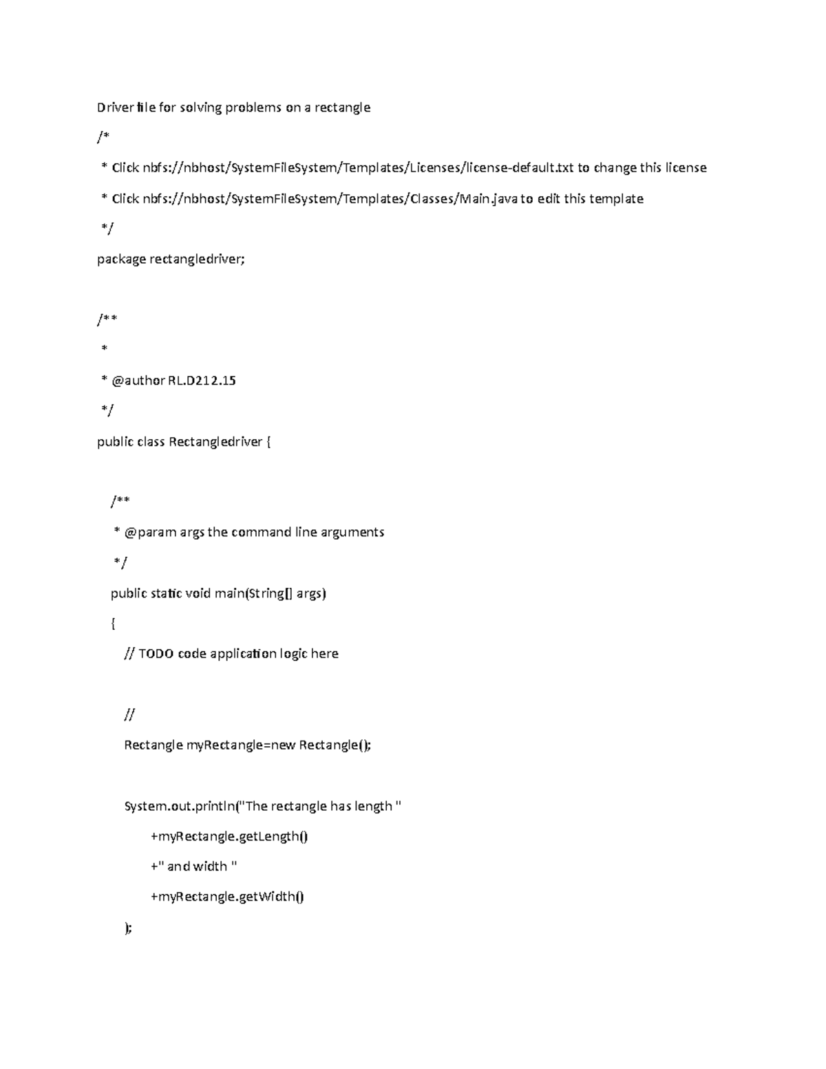 Rectangle Javacode - Driver file for solving problems on a rectangle ...